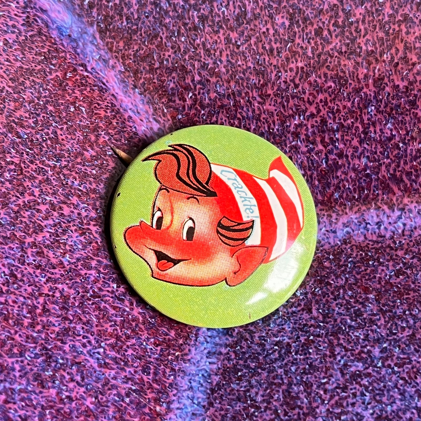 Vintage 50s Crackle Rice Krispies Cereal Prize Pin / Badge / Button