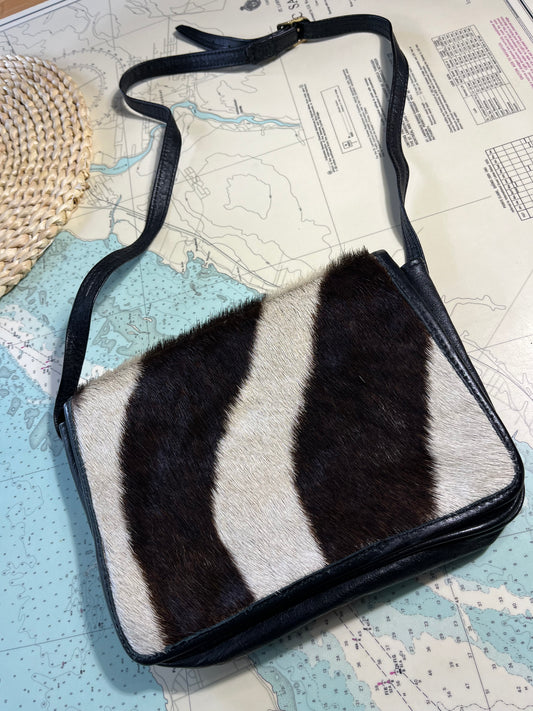 Vintage Western Leather and Cow Hide Purse