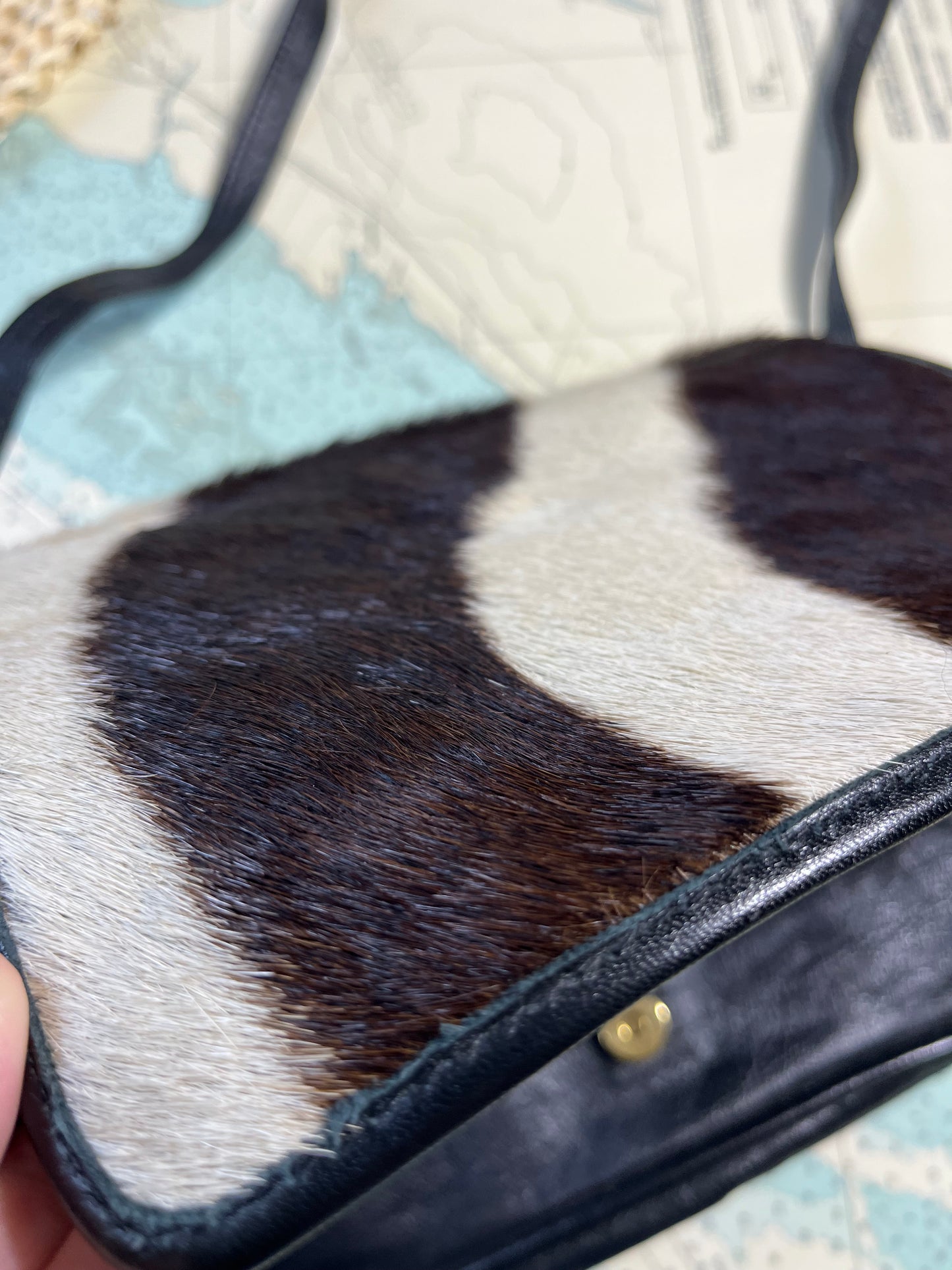 Vintage Western Leather and Cow Hide Purse