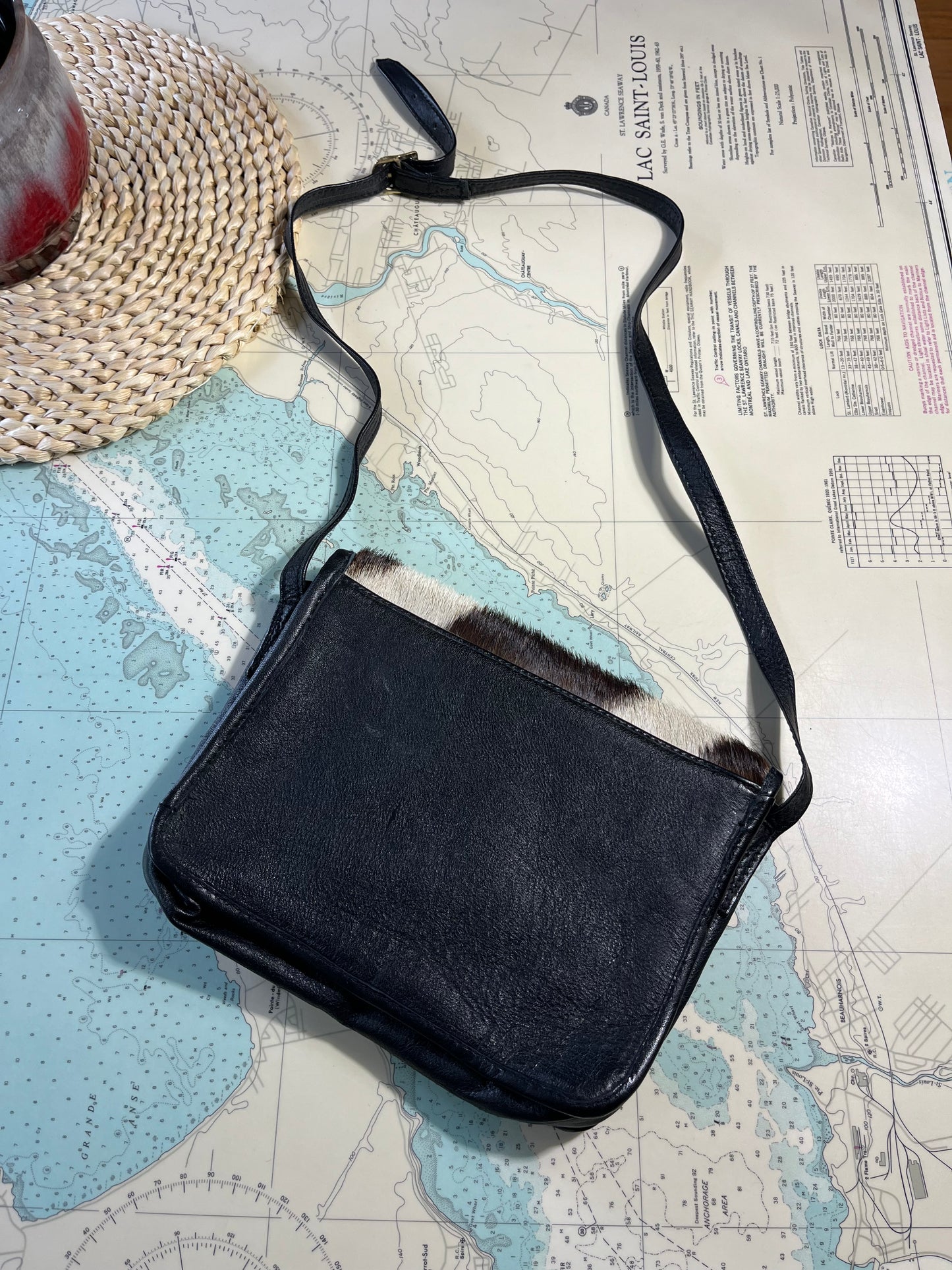 Vintage Western Leather and Cow Hide Purse