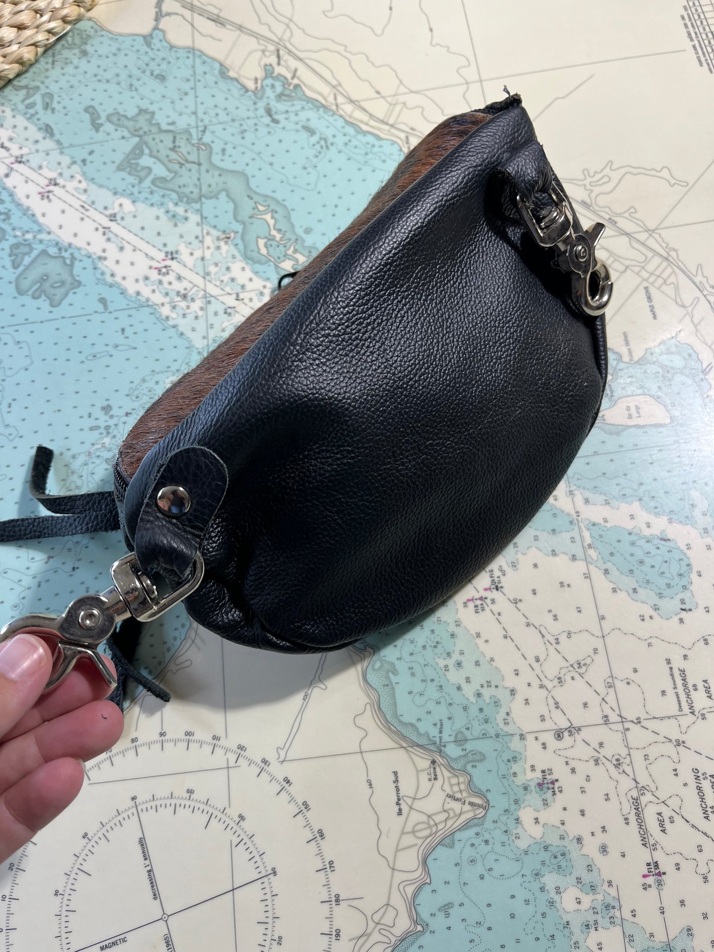 Vintage Western Leather and Cow Hide Fanny Pack