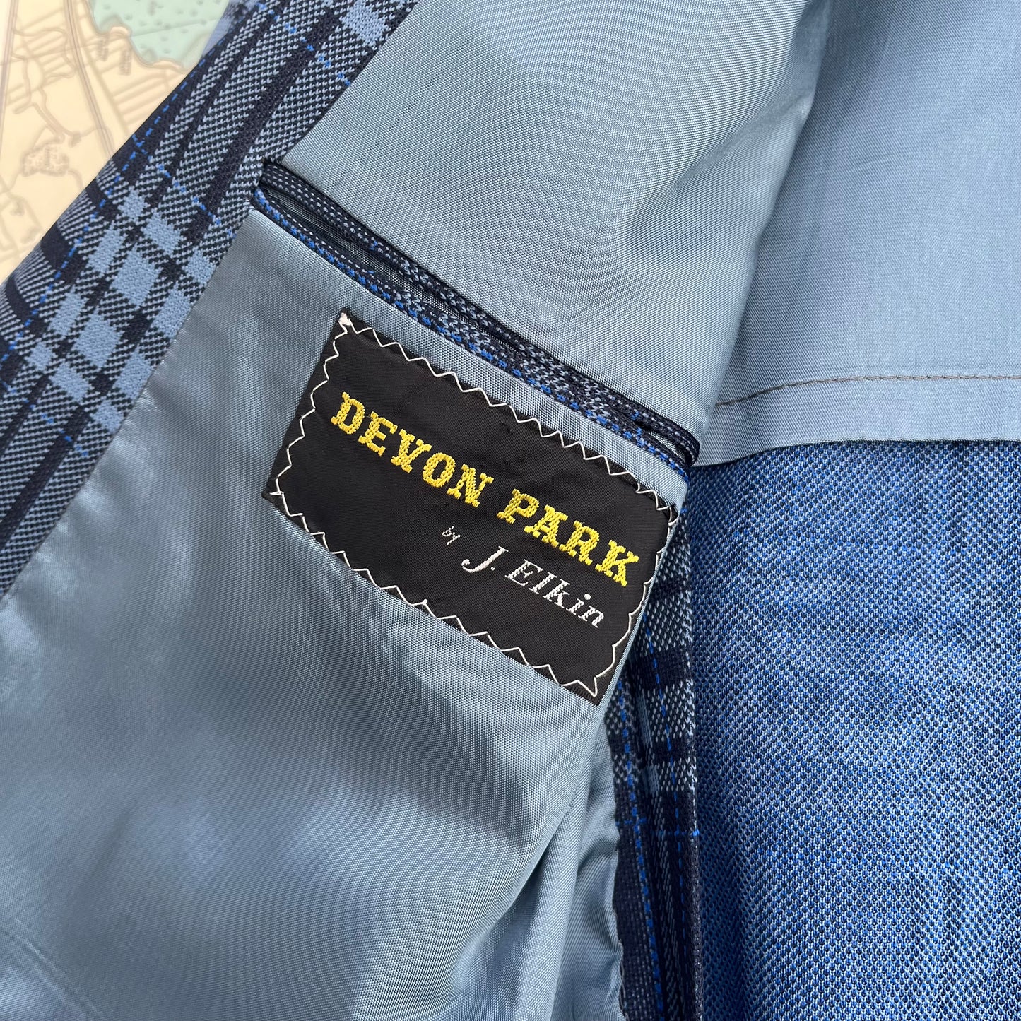 Vintage Blue Plaid Devon Park Suit Jacket