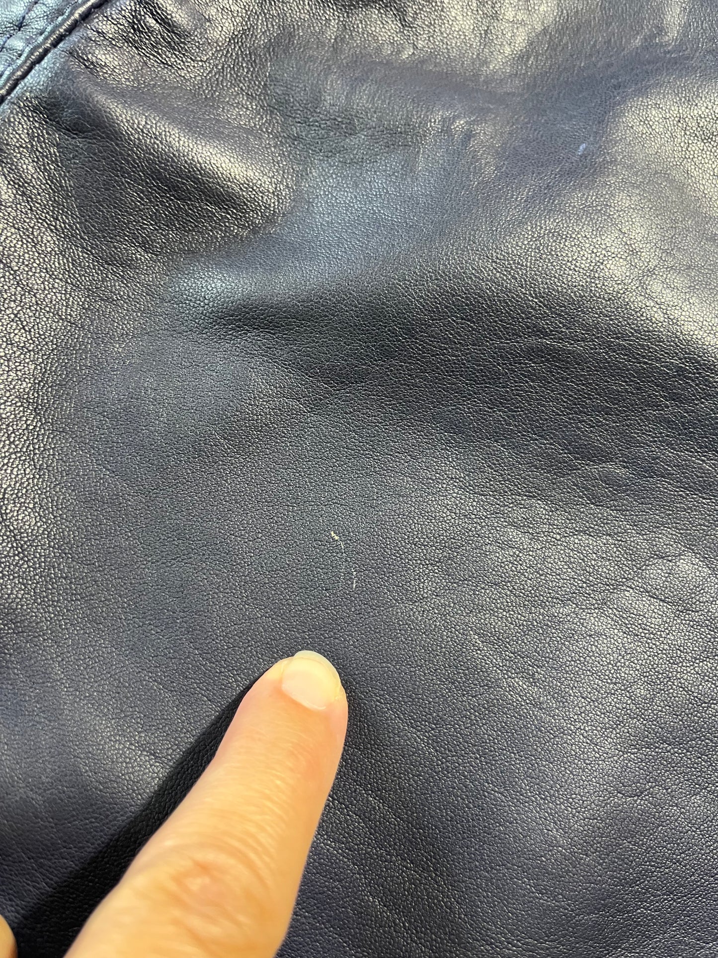Vintage Blue Pegabo Bellissimo Leather Skirt
