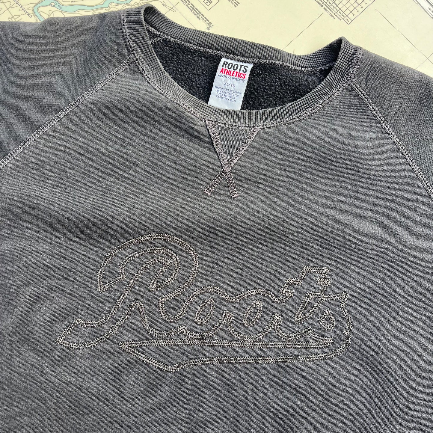 Vintage Roots Embroidered Logo Crewneck Sweatshirt