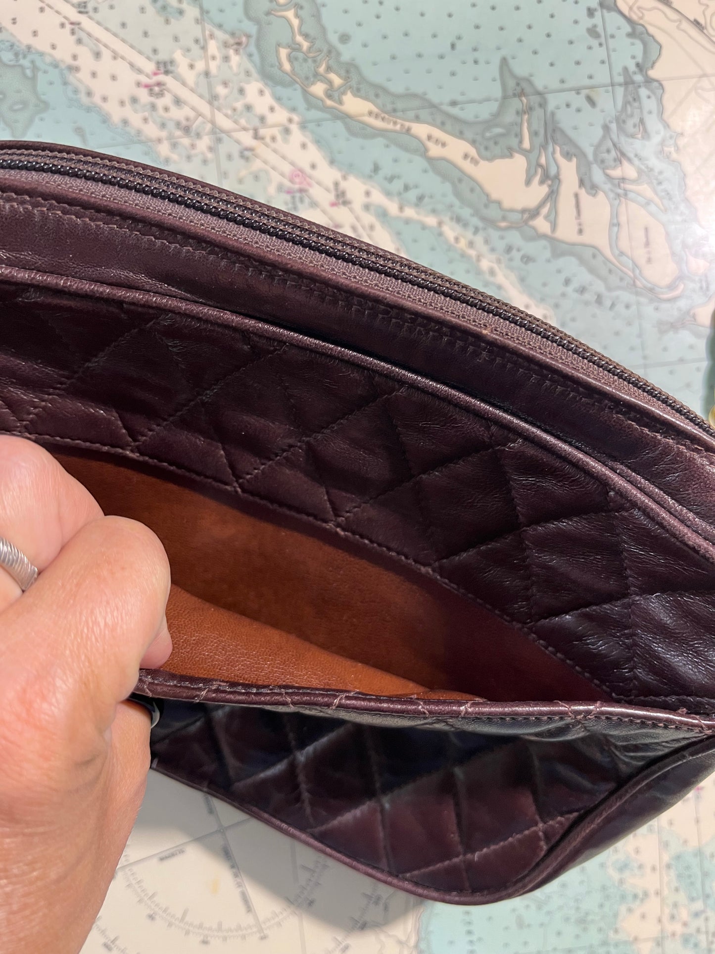Vintage Holt Renfrew Quilted Patent Leather Bag