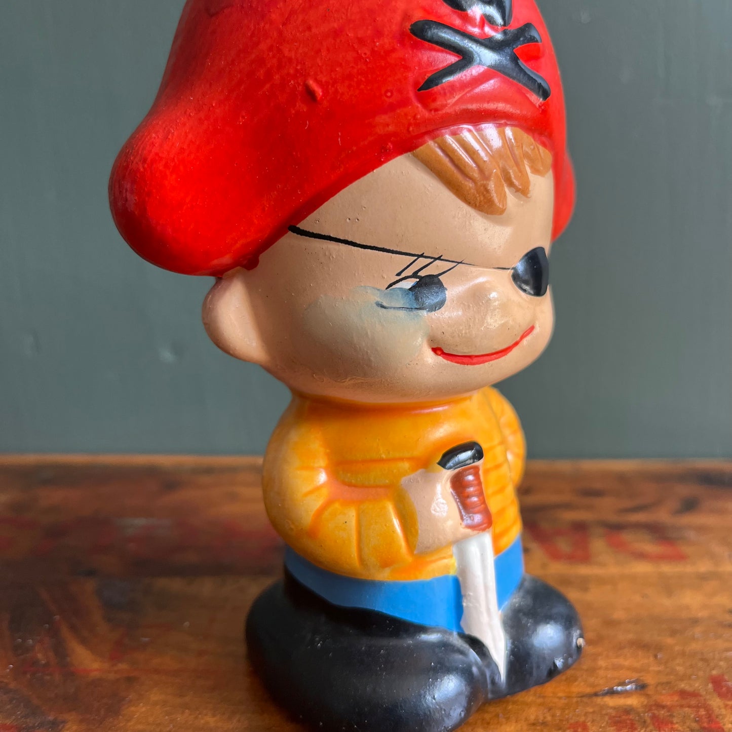 Vintage Mini Ceramic Pirate Piggy Bank