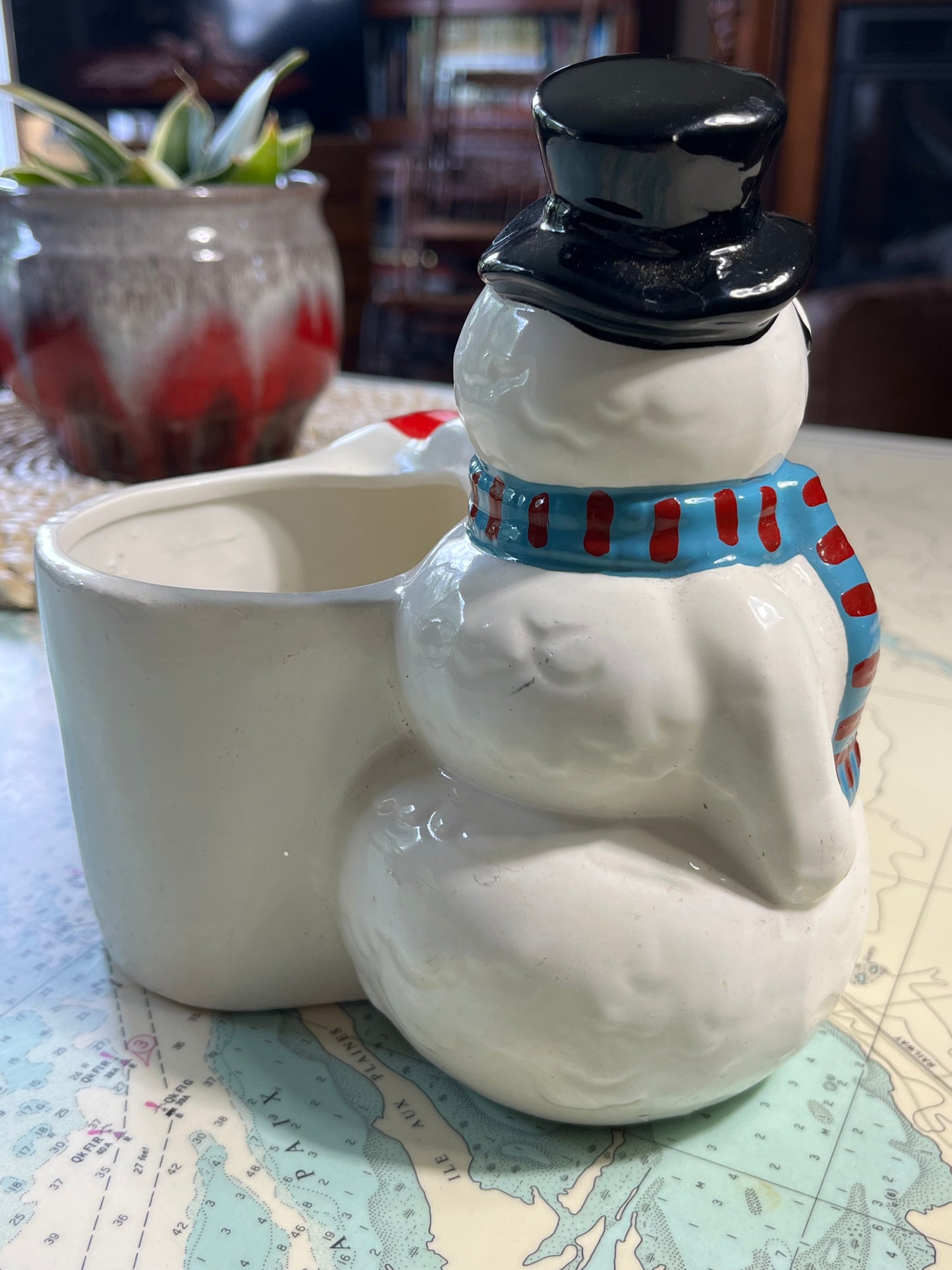 Vintage 1988 Snowman Planter by Holland Floral