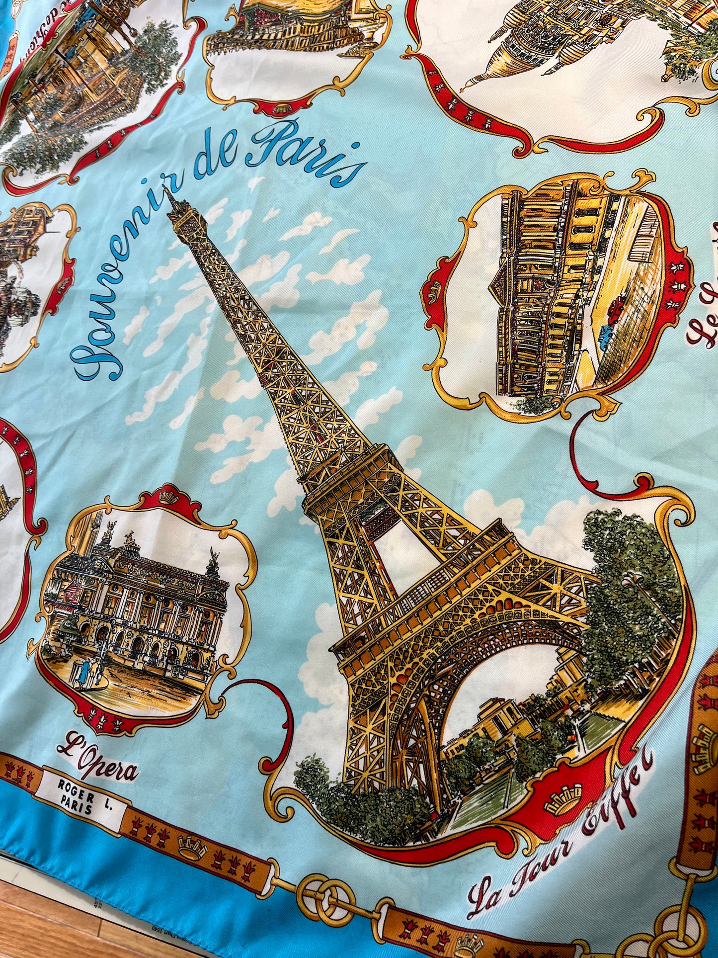 Vintage Souvenir de Paris Italian Scarf