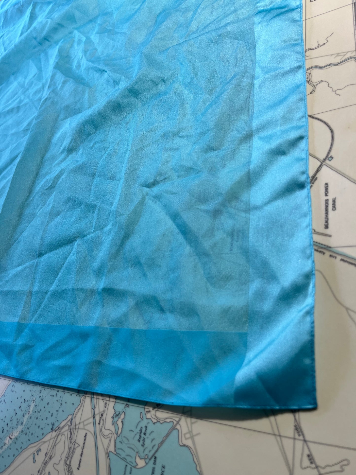 Bright Blue Square Satin Scarf