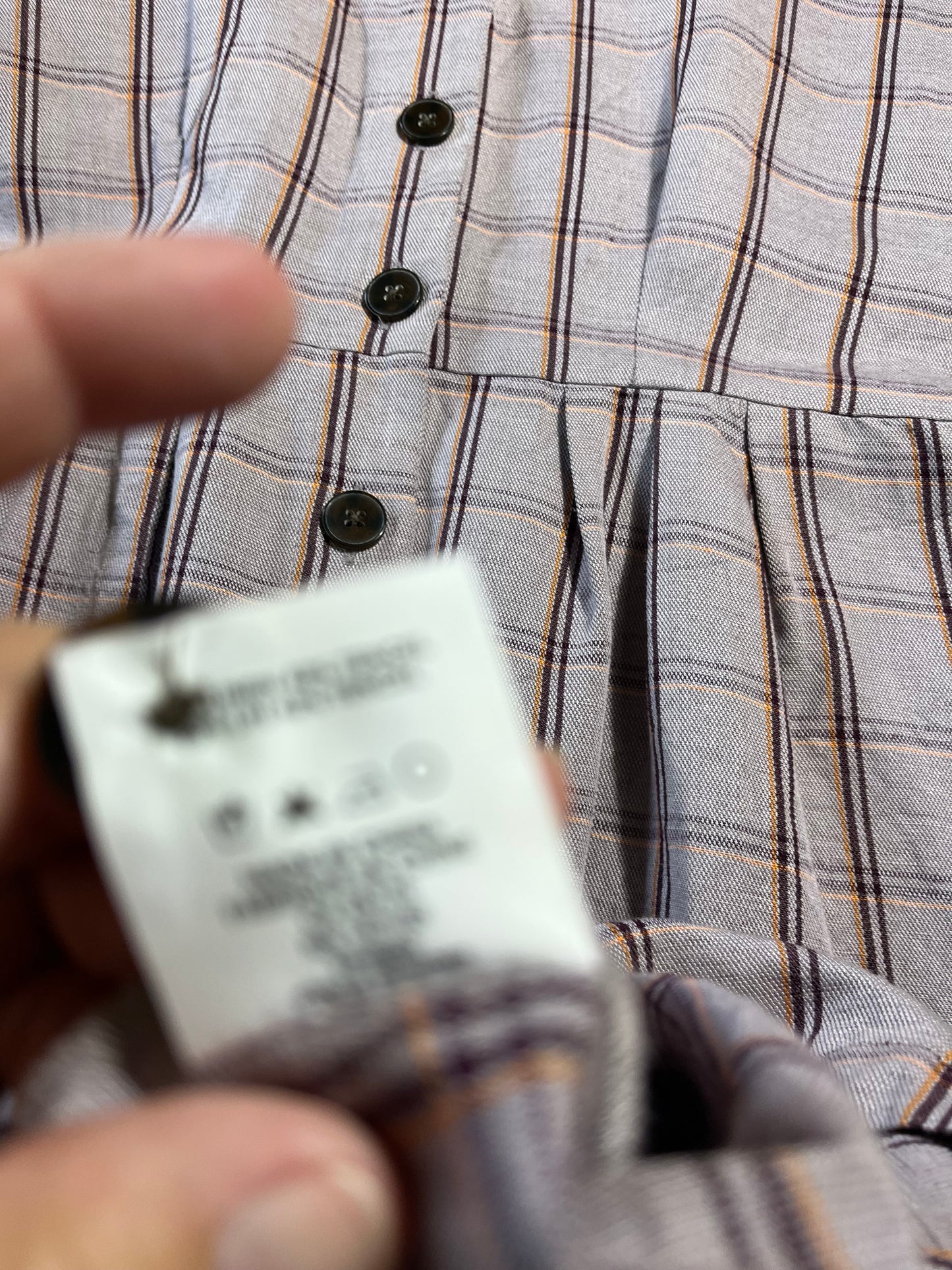 Frank and Oak Purple Plaid Button Down Dress