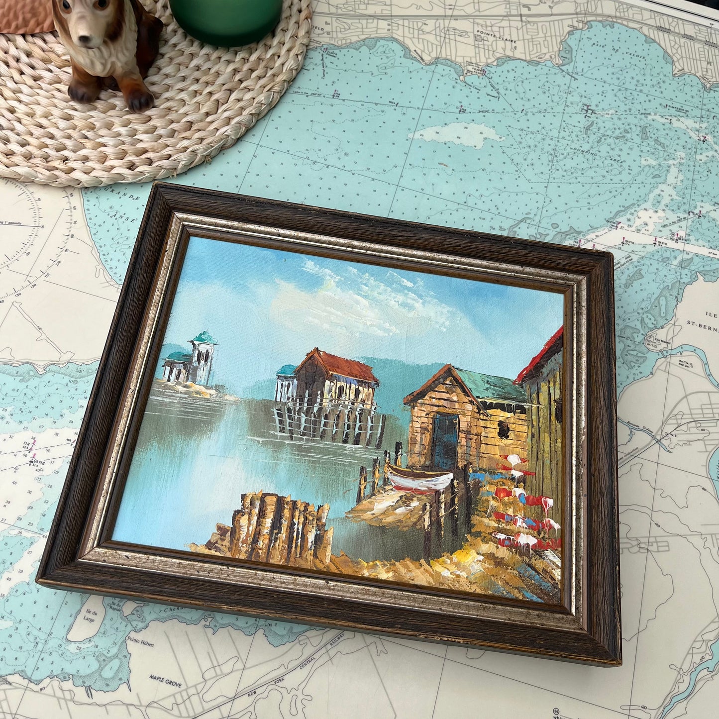 Vintage Framed Seascape Oil on Canvas Original Artwork