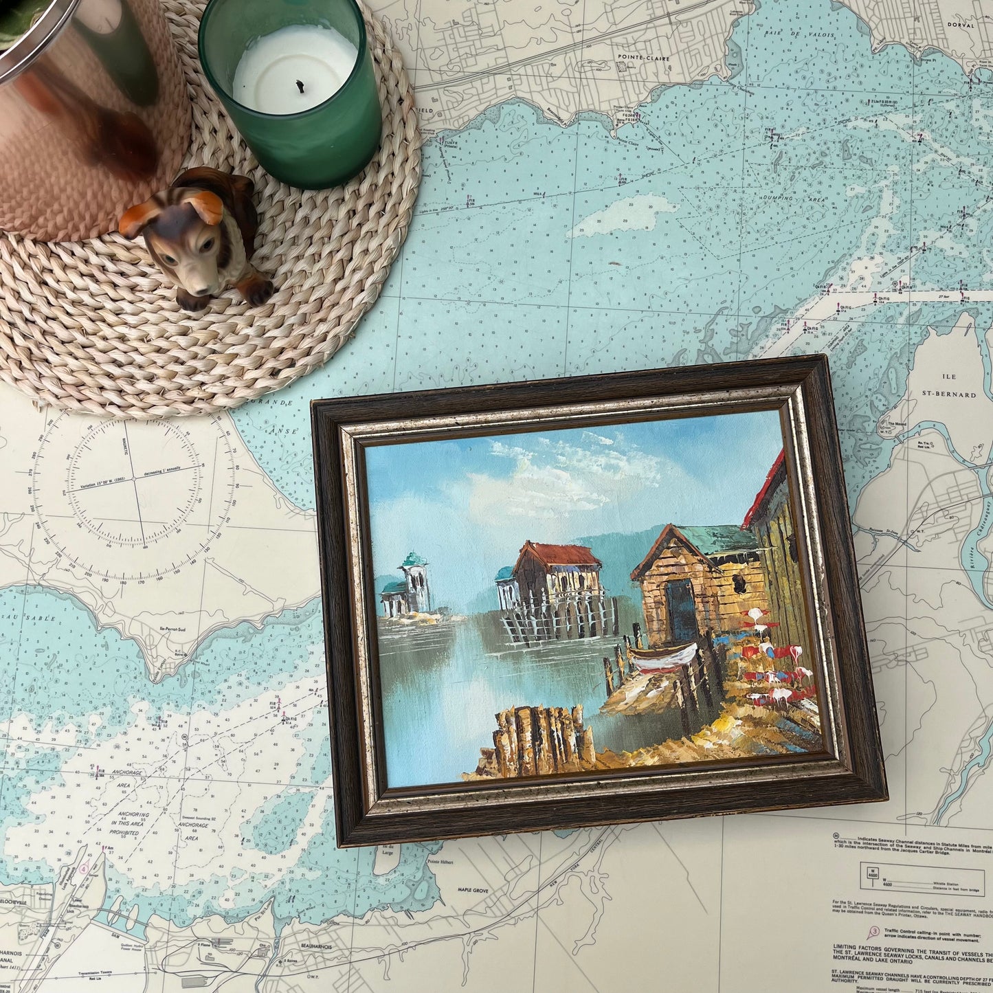 Vintage Framed Seascape Oil on Canvas Original Artwork