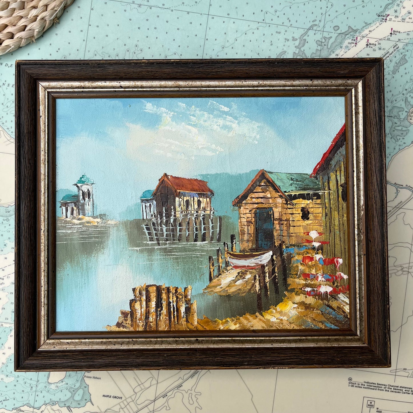 Vintage Framed Seascape Oil on Canvas Original Artwork