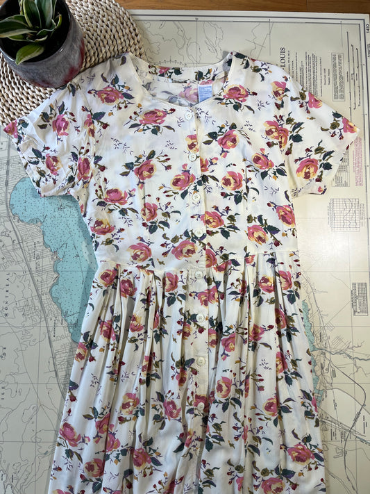 Vintage 90s Miss Honey Style Floral Dress