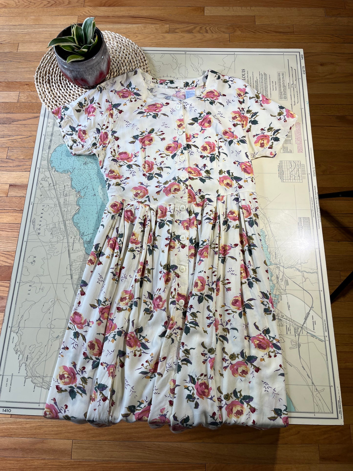 Vintage 90s Miss Honey Style Floral Dress