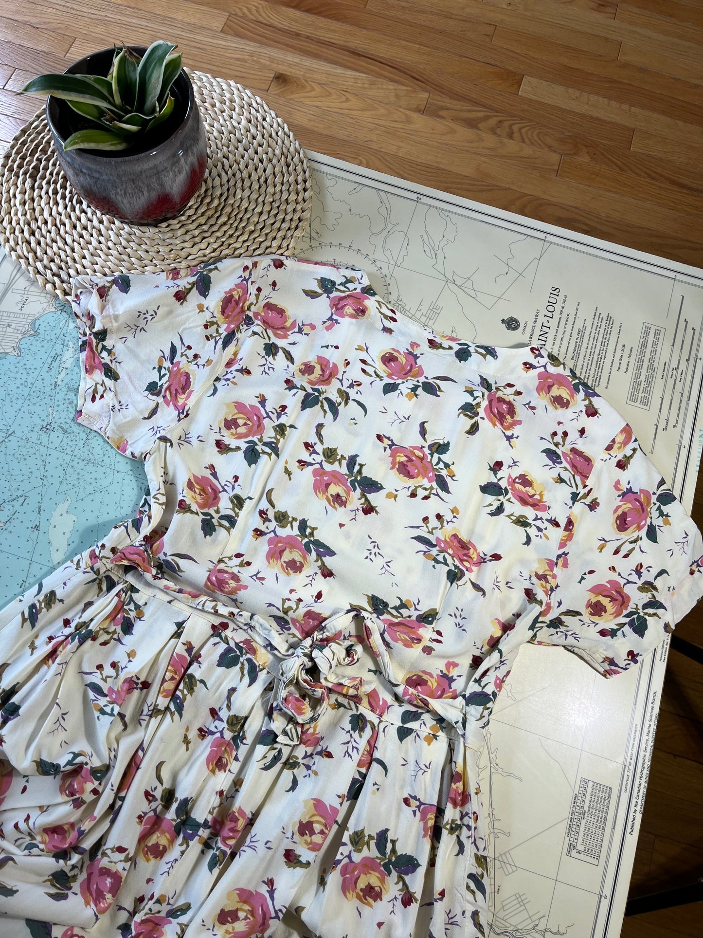 Vintage 90s Miss Honey Style Floral Dress