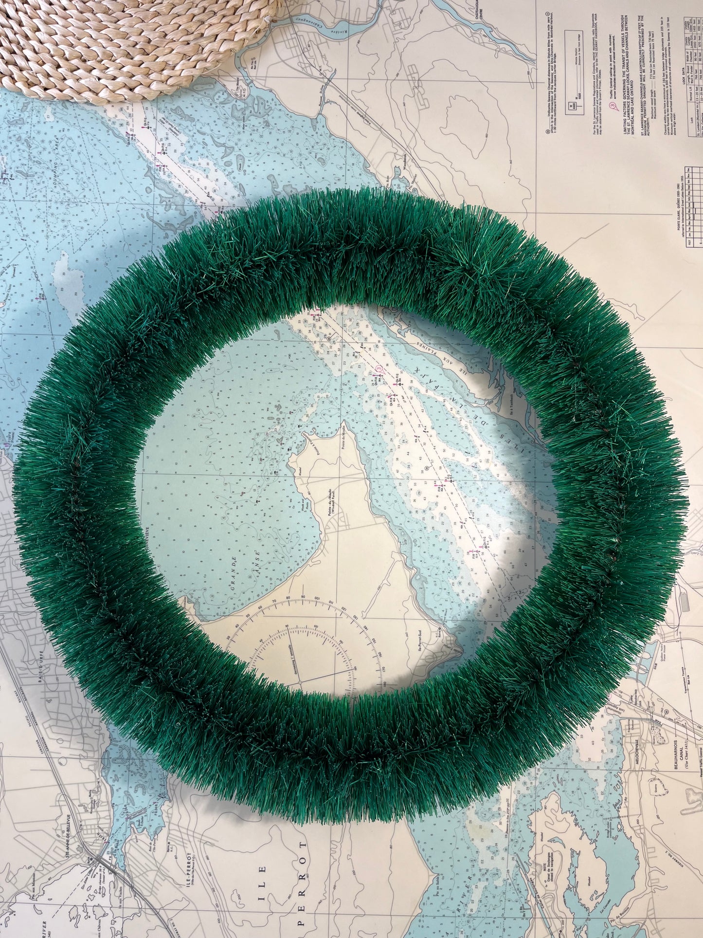 Vintage Green Bottle Brush Wreath