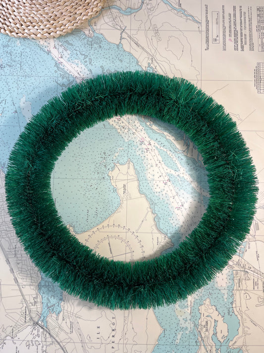 Vintage Green Bottle Brush Wreath