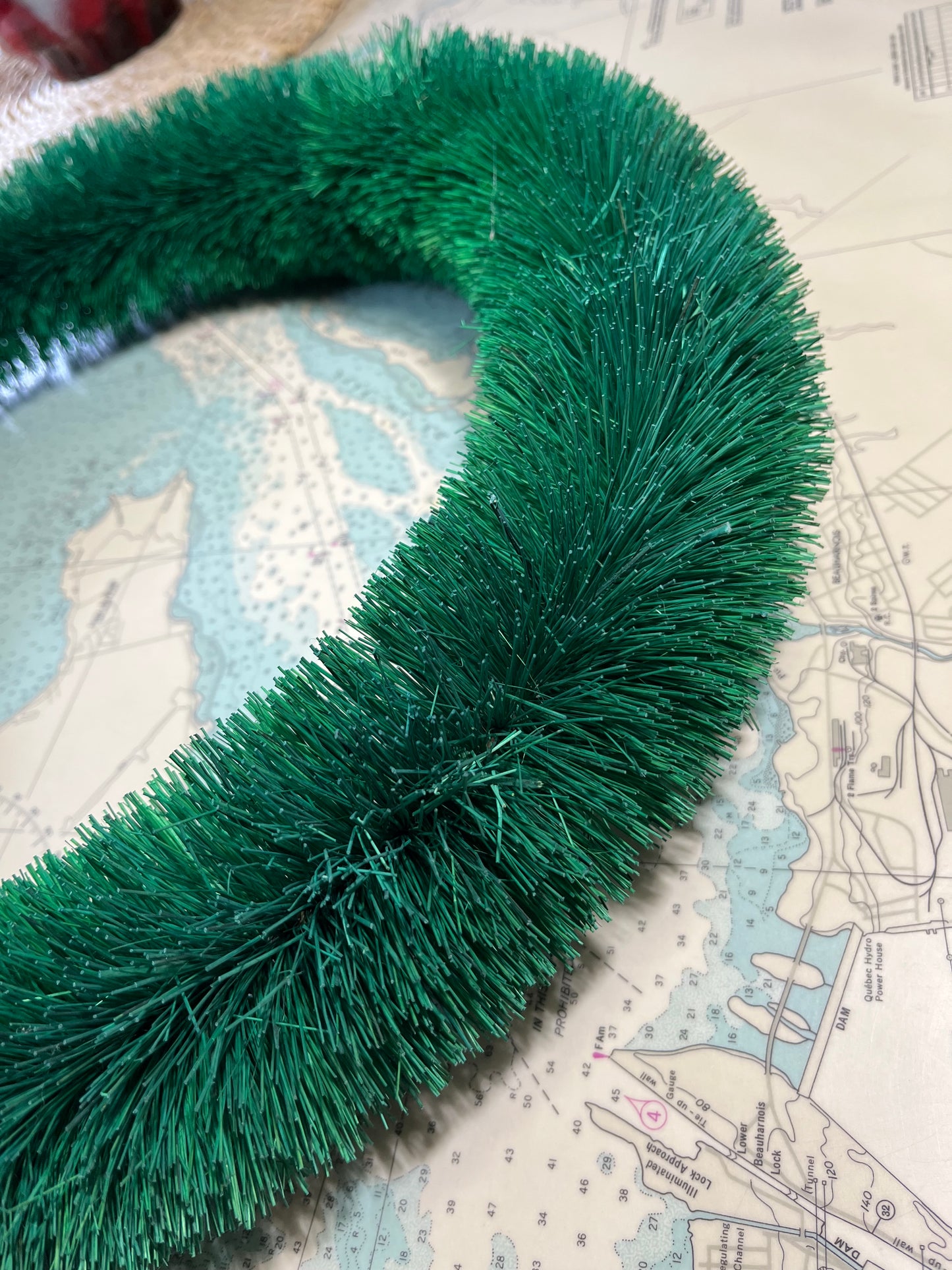 Vintage Green Bottle Brush Wreath