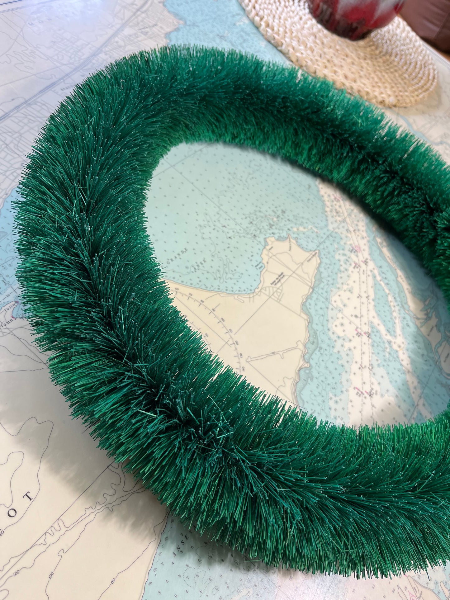 Vintage Green Bottle Brush Wreath