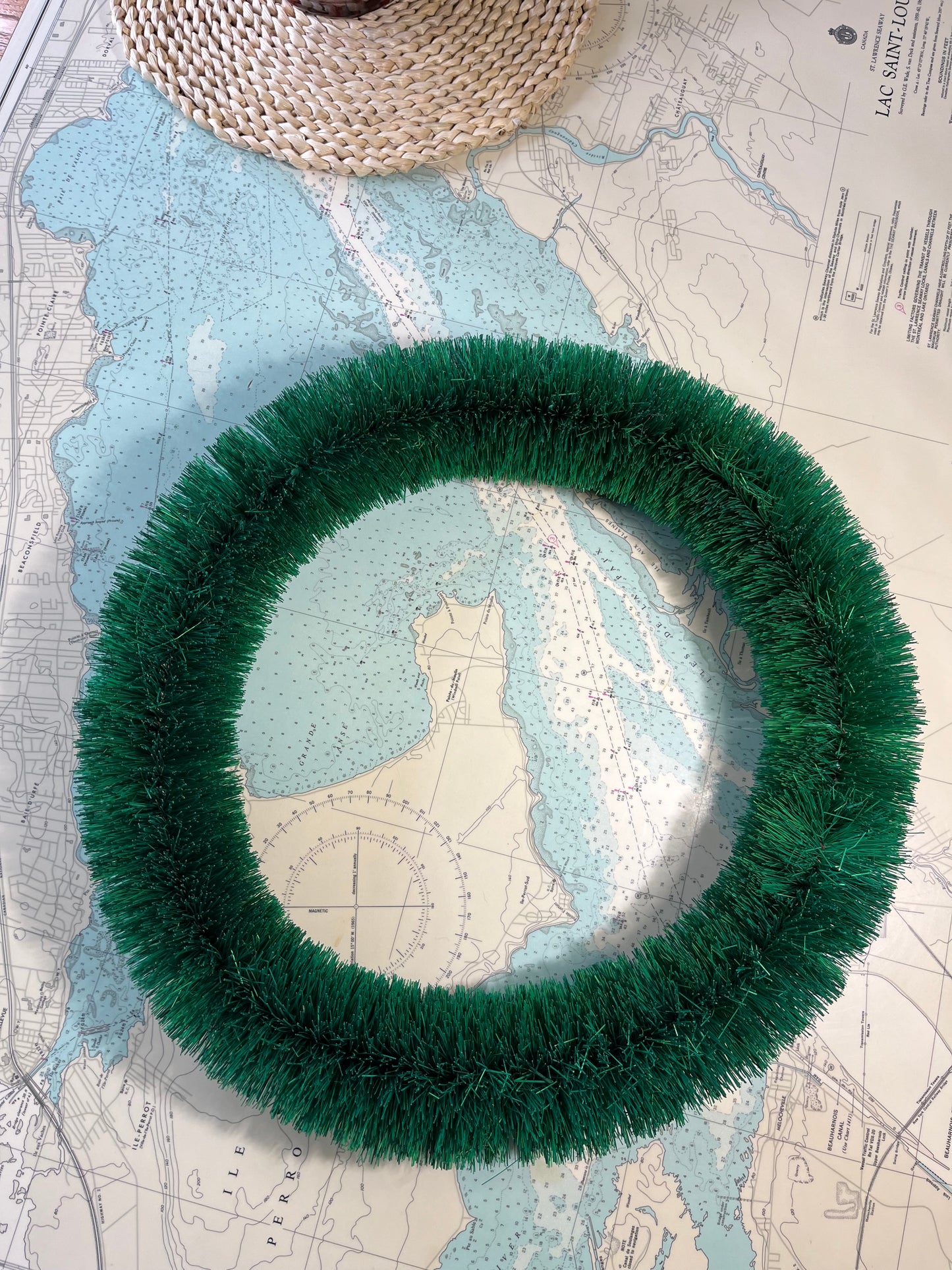 Vintage Green Bottle Brush Wreath