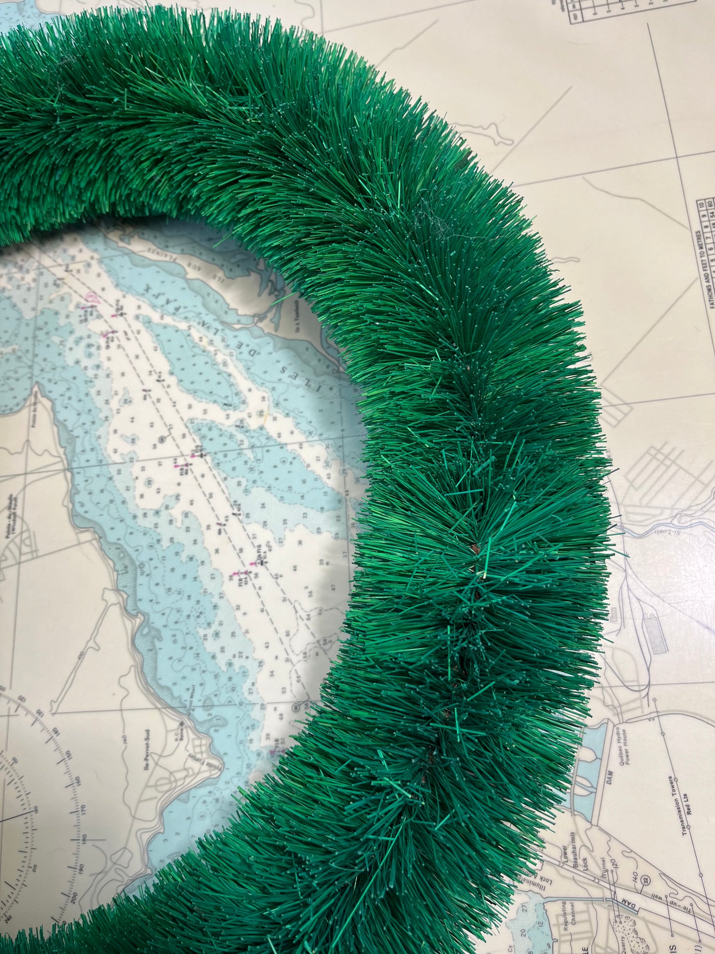 Vintage Green Bottle Brush Wreath