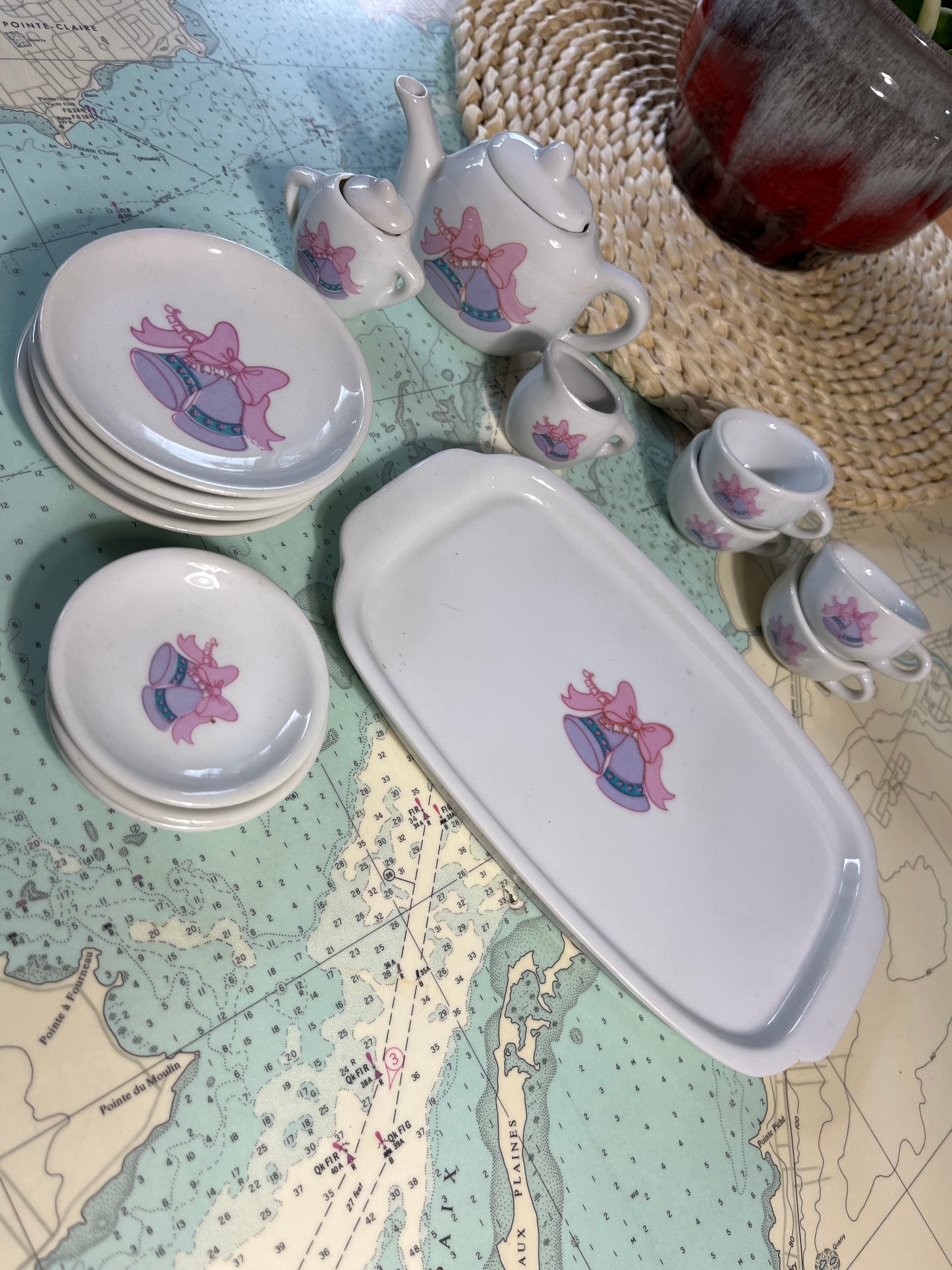 Vintage Ceramic Toy Tea Party Set