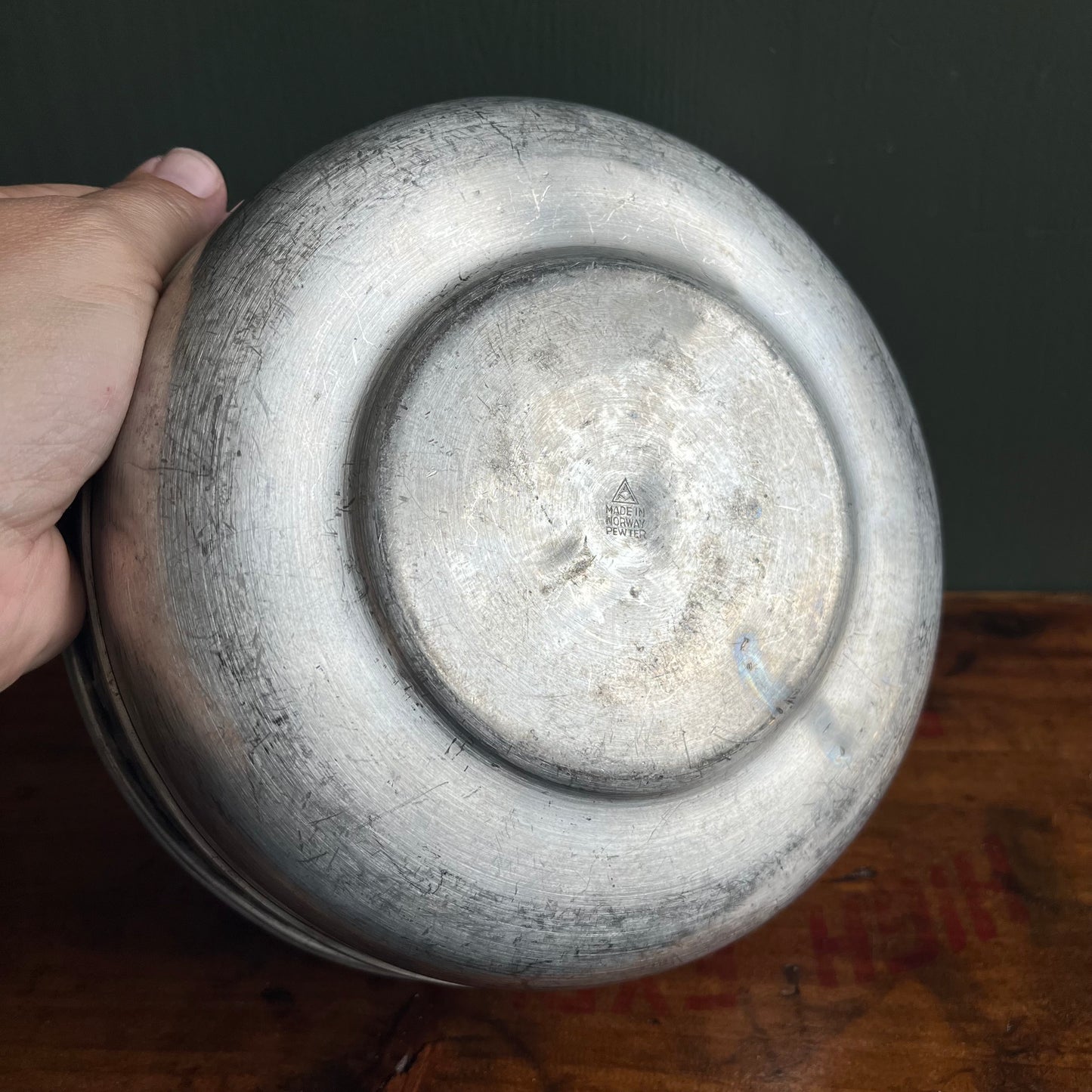 Vintage Nautical Selandia Norway Pewter Ship Bowl