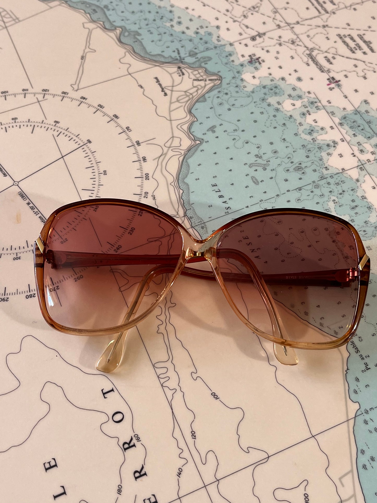 Vintage 70s Bausch & Lomb Oversized Amber Sunglasses