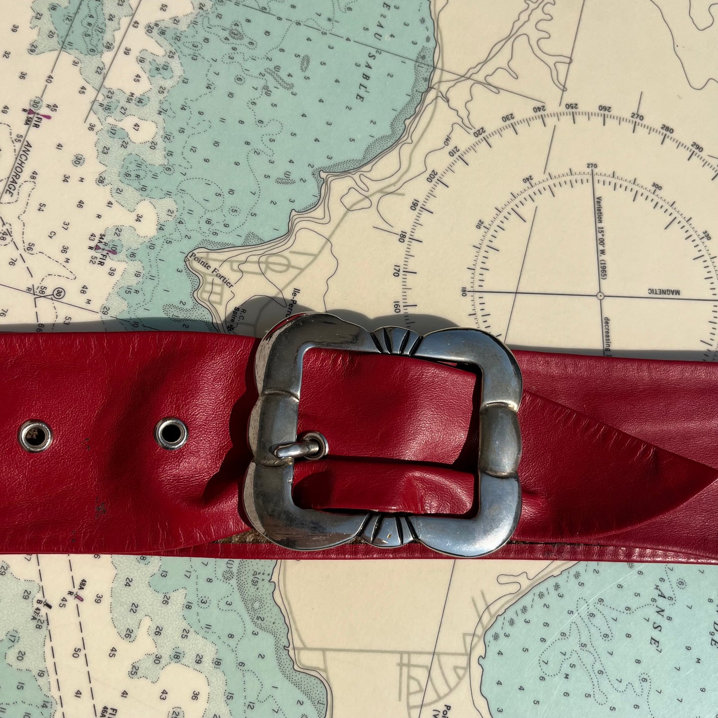 Vintage 90s Chunky Red Leather Belt