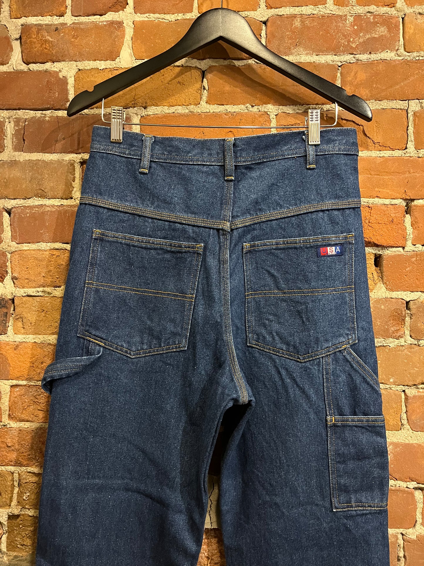 Vintage 90s USA Dark Denim Wide Leg Cargo Jeans