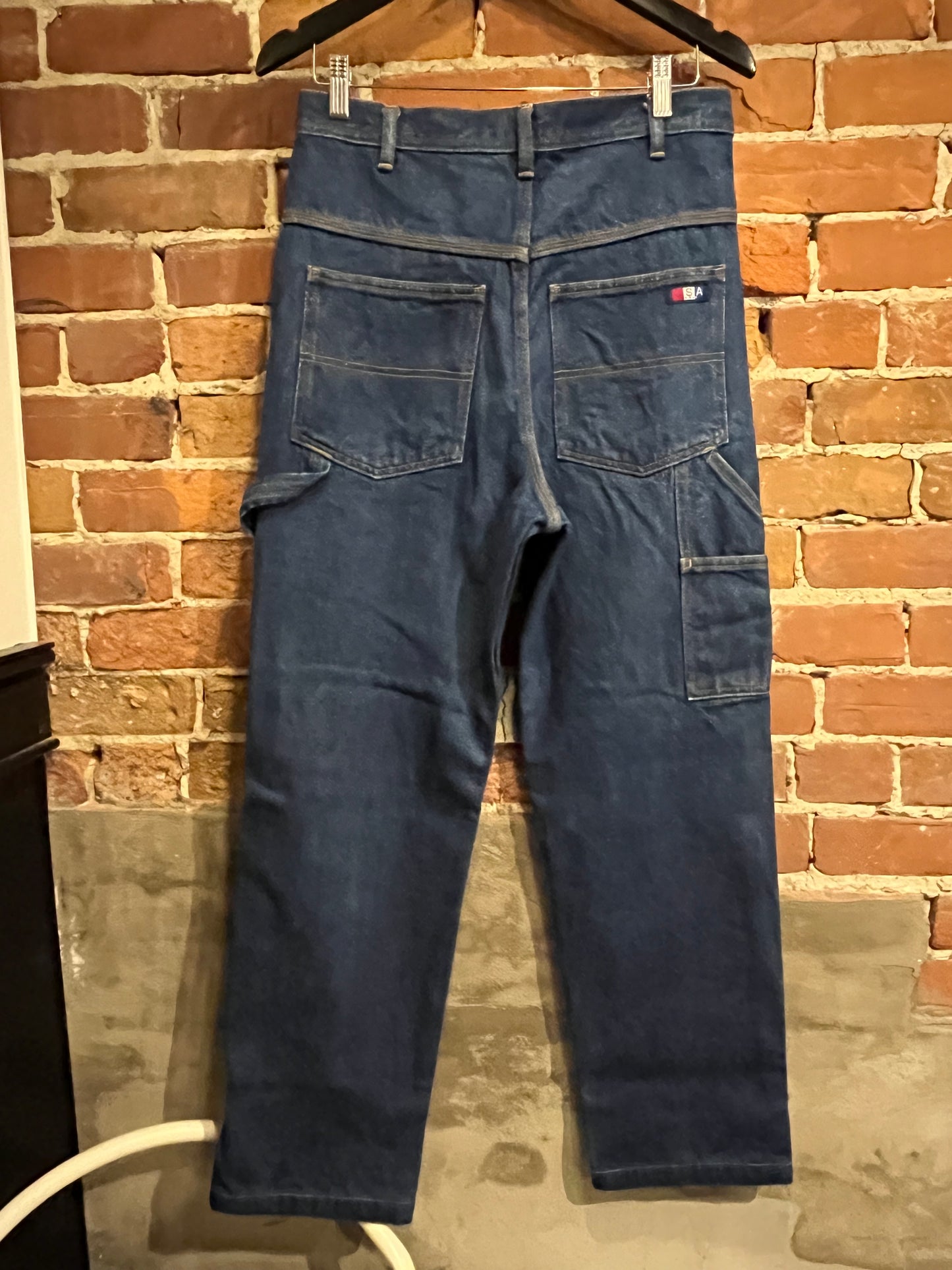 Vintage 90s USA Dark Denim Wide Leg Cargo Jeans