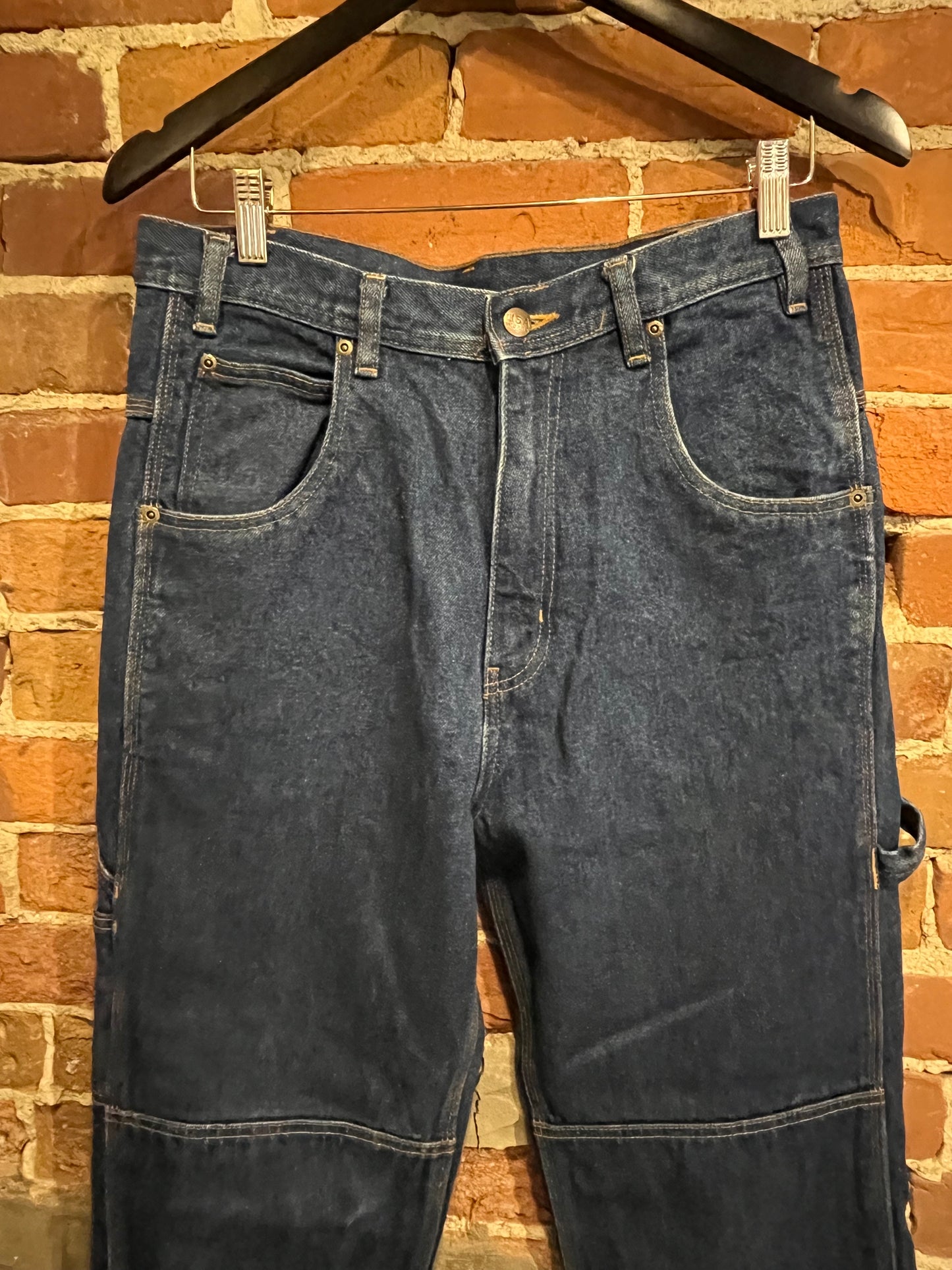 Vintage 90s USA Dark Denim Wide Leg Cargo Jeans