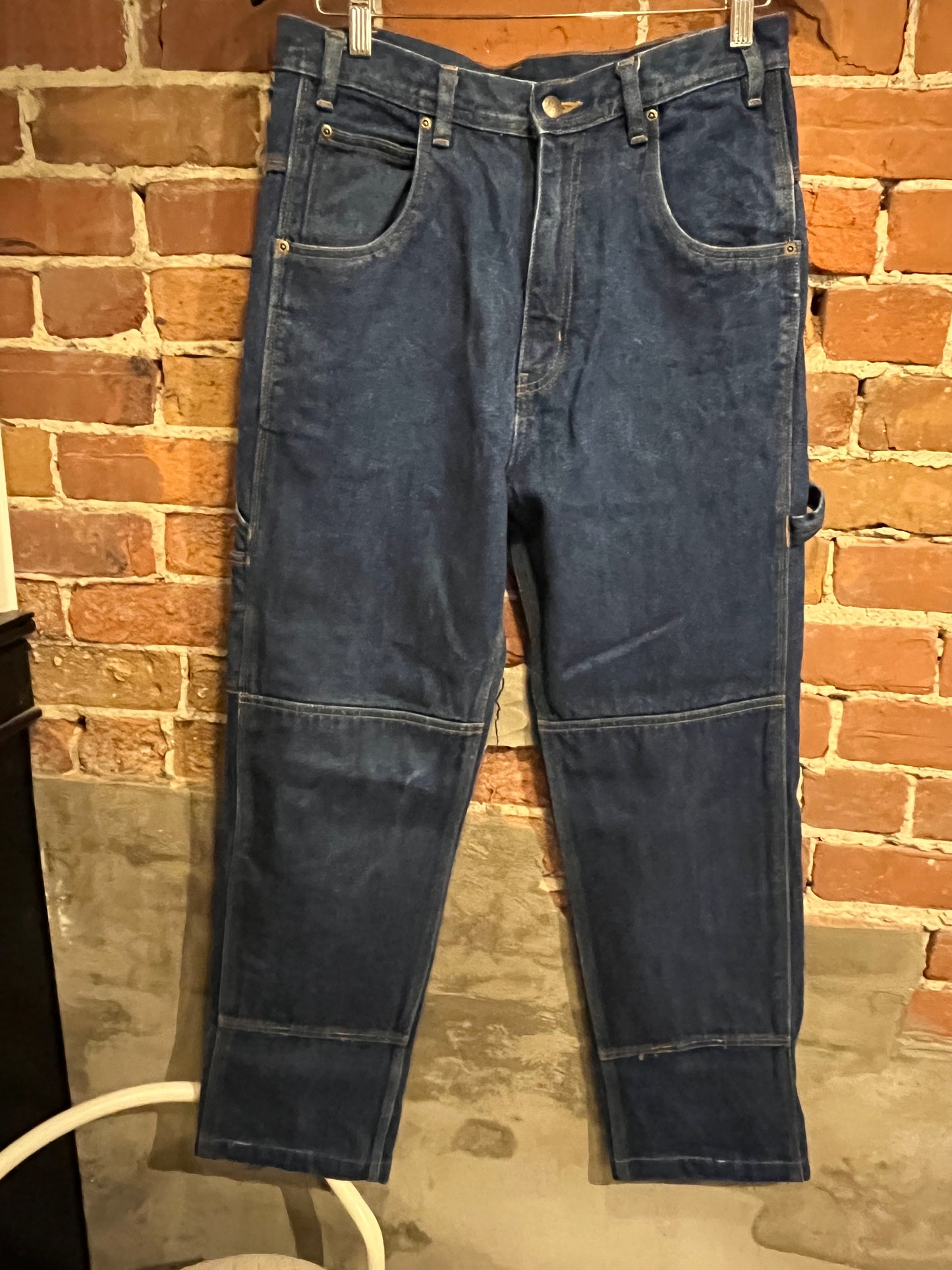 Vintage 90s USA Dark Denim Wide Leg Cargo Jeans