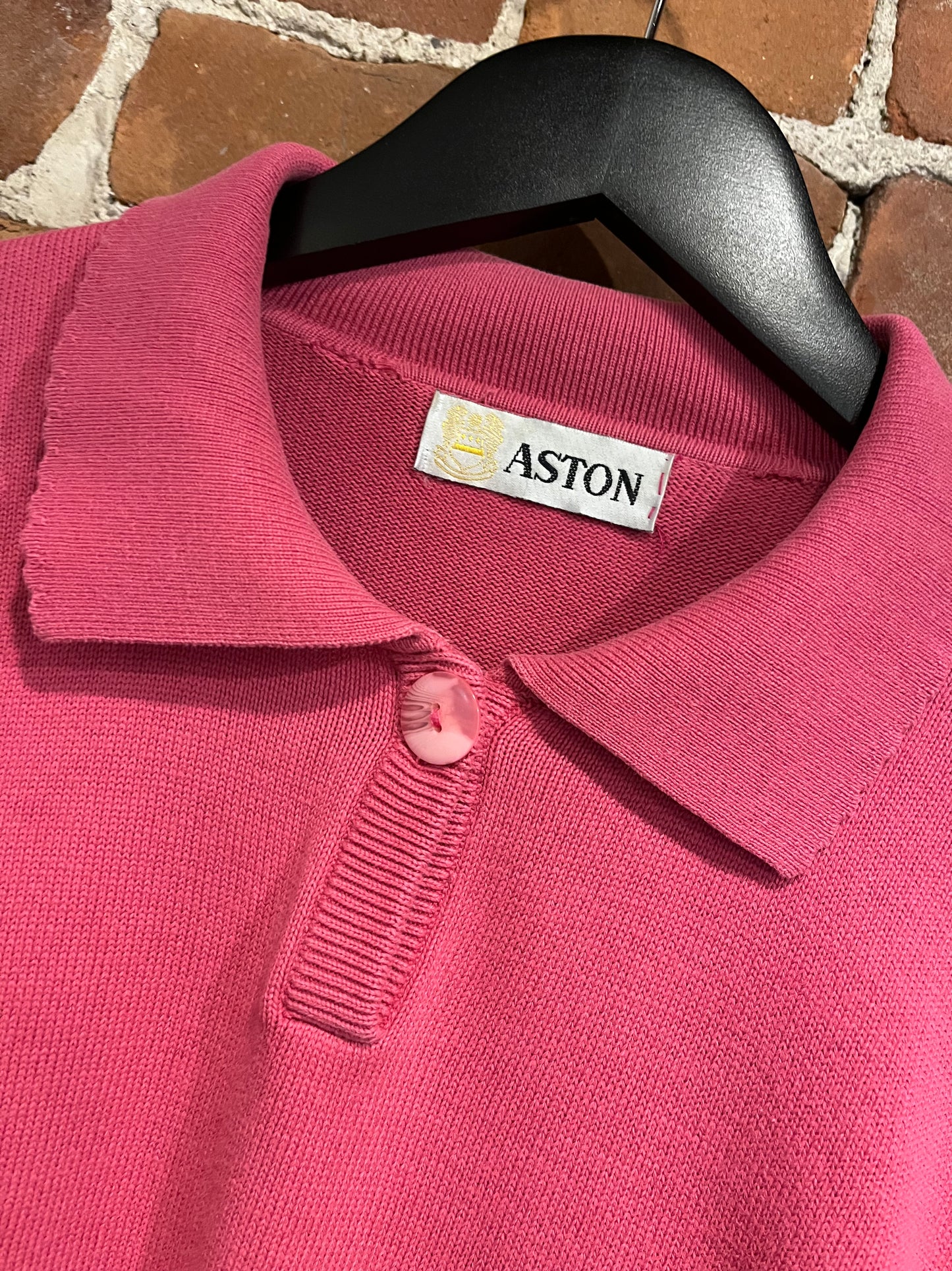 Vintage Aston Pink Knit Collared Sweater