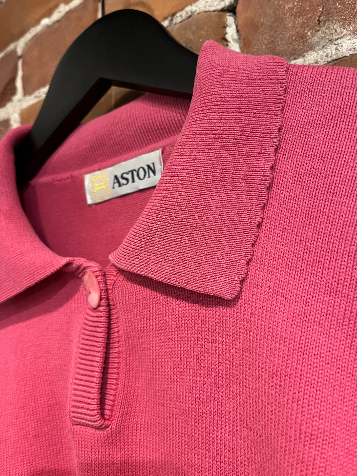 Vintage Aston Pink Knit Collared Sweater