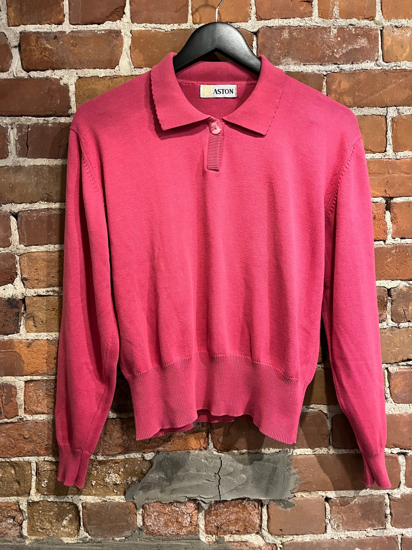 Vintage Aston Pink Knit Collared Sweater
