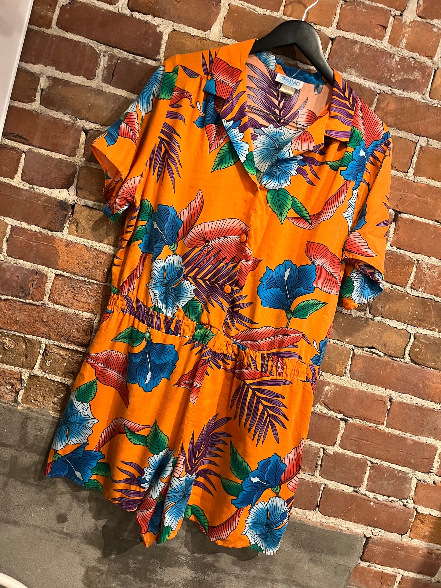 Vintage 70s That's Right Tropical Beach Romper