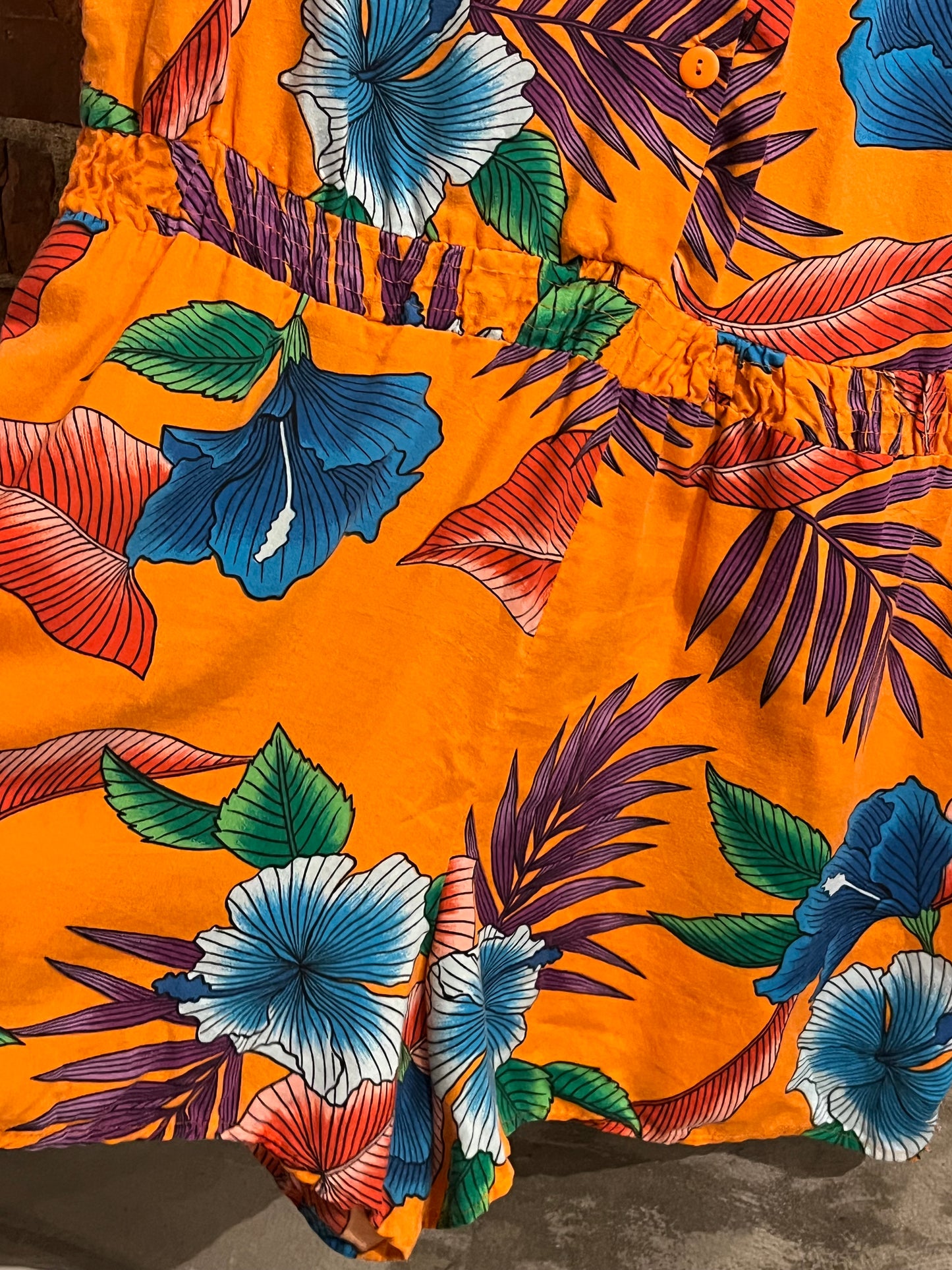 Vintage 70s That's Right Tropical Beach Romper