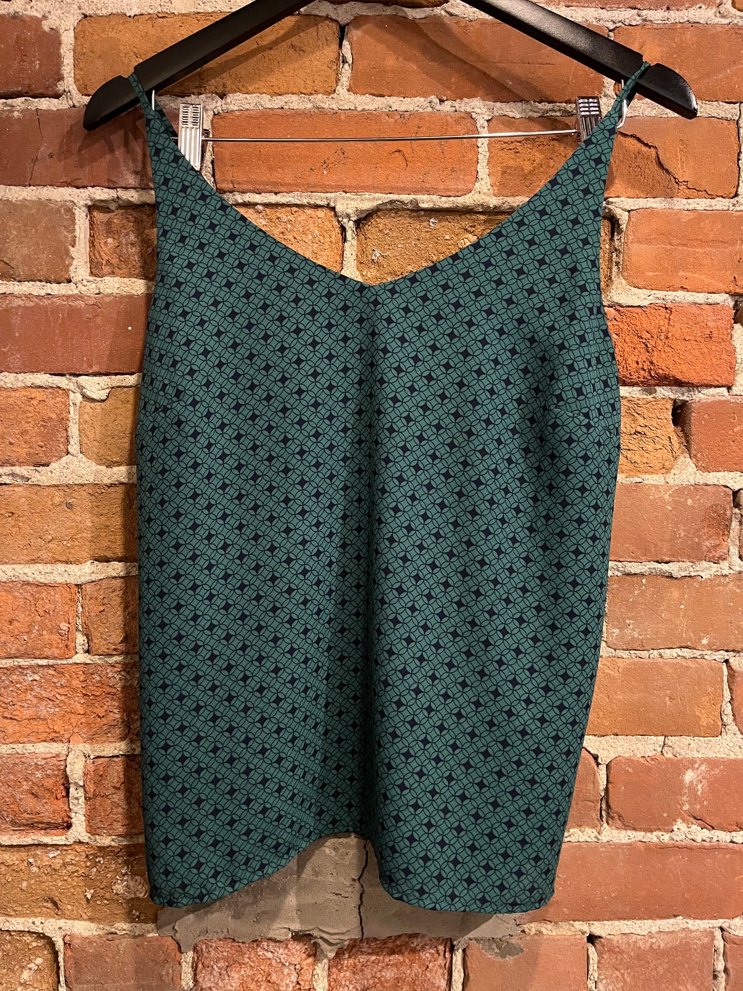 Green and Black Geometric Banana Republic Tank