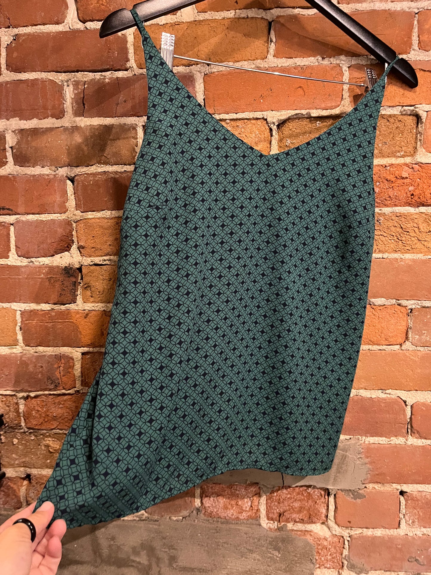 Green and Black Geometric Banana Republic Tank