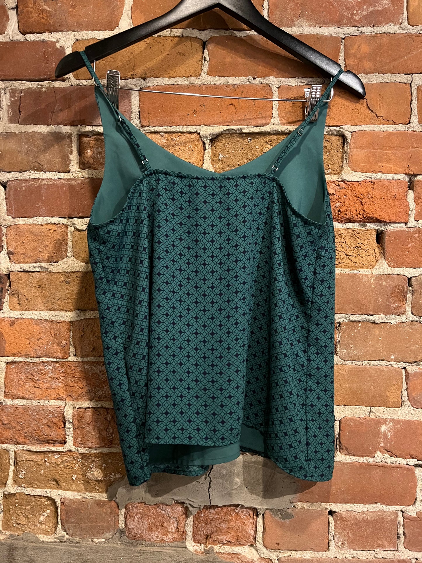 Green and Black Geometric Banana Republic Tank