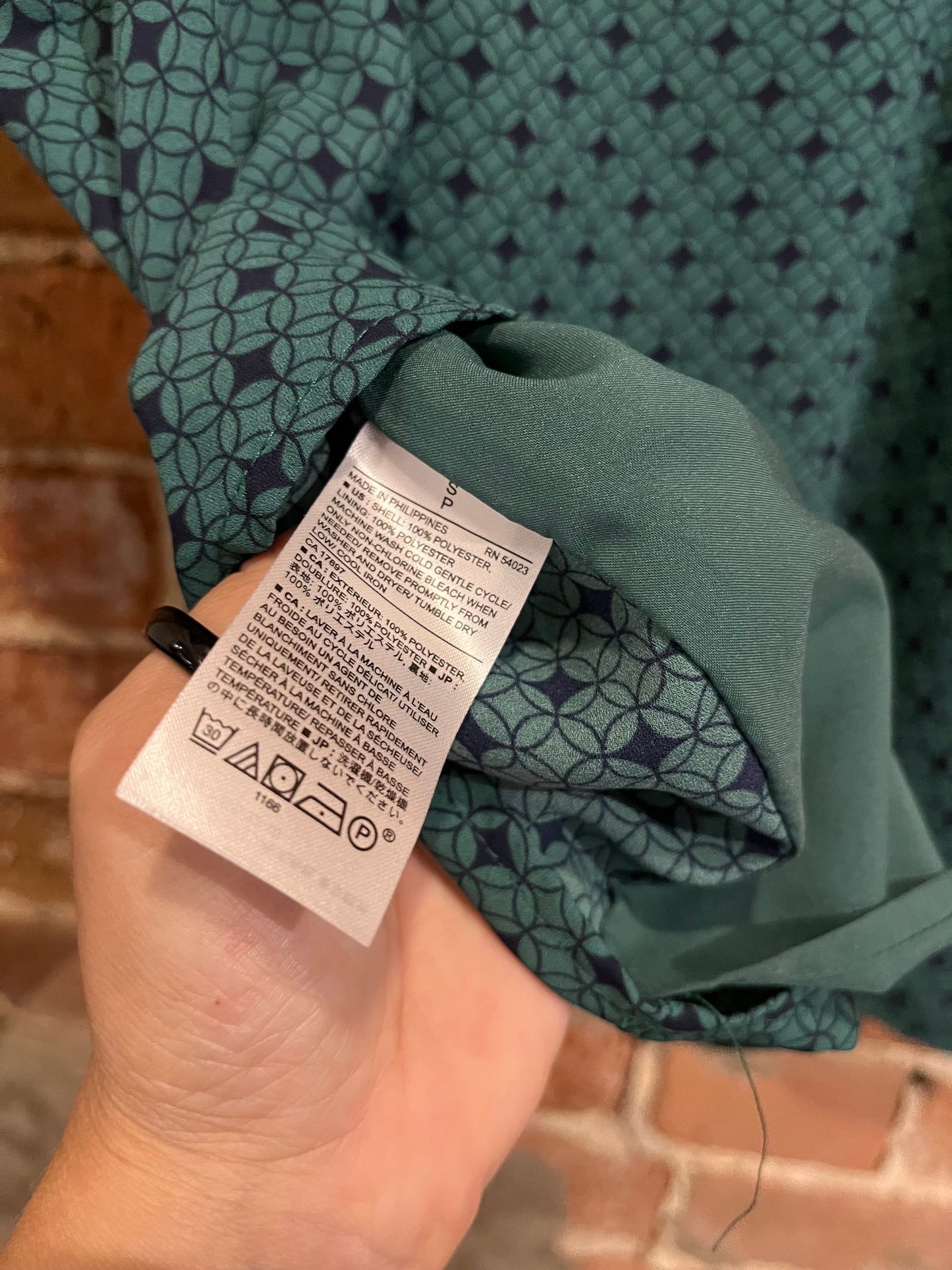 Green and Black Geometric Banana Republic Tank