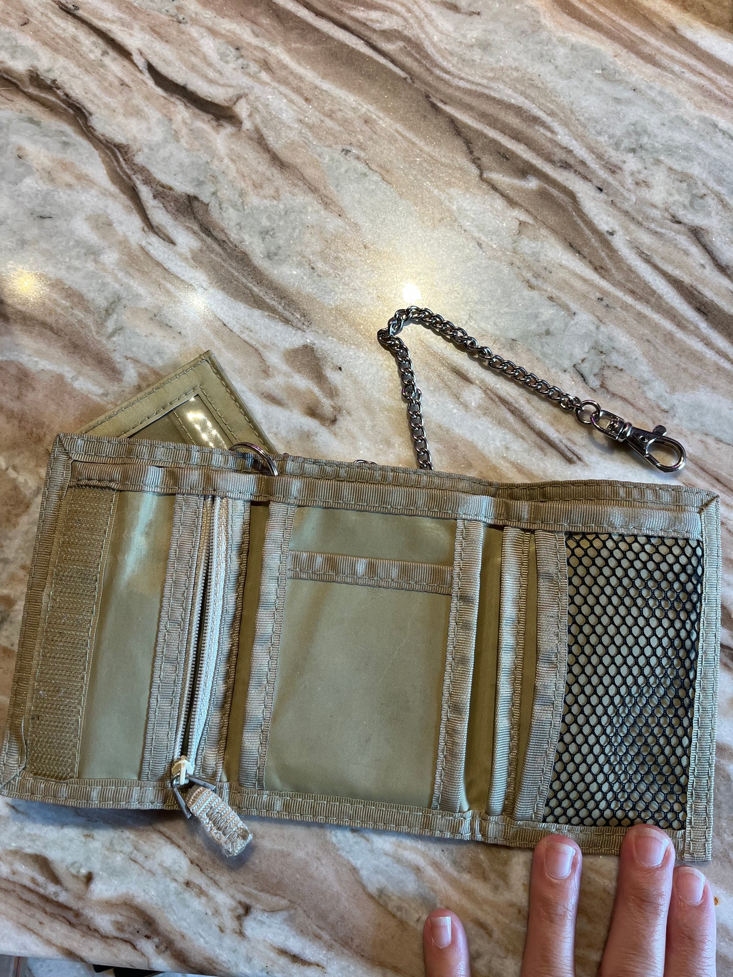 Vintage 90s Velcro Wallet with Chain
