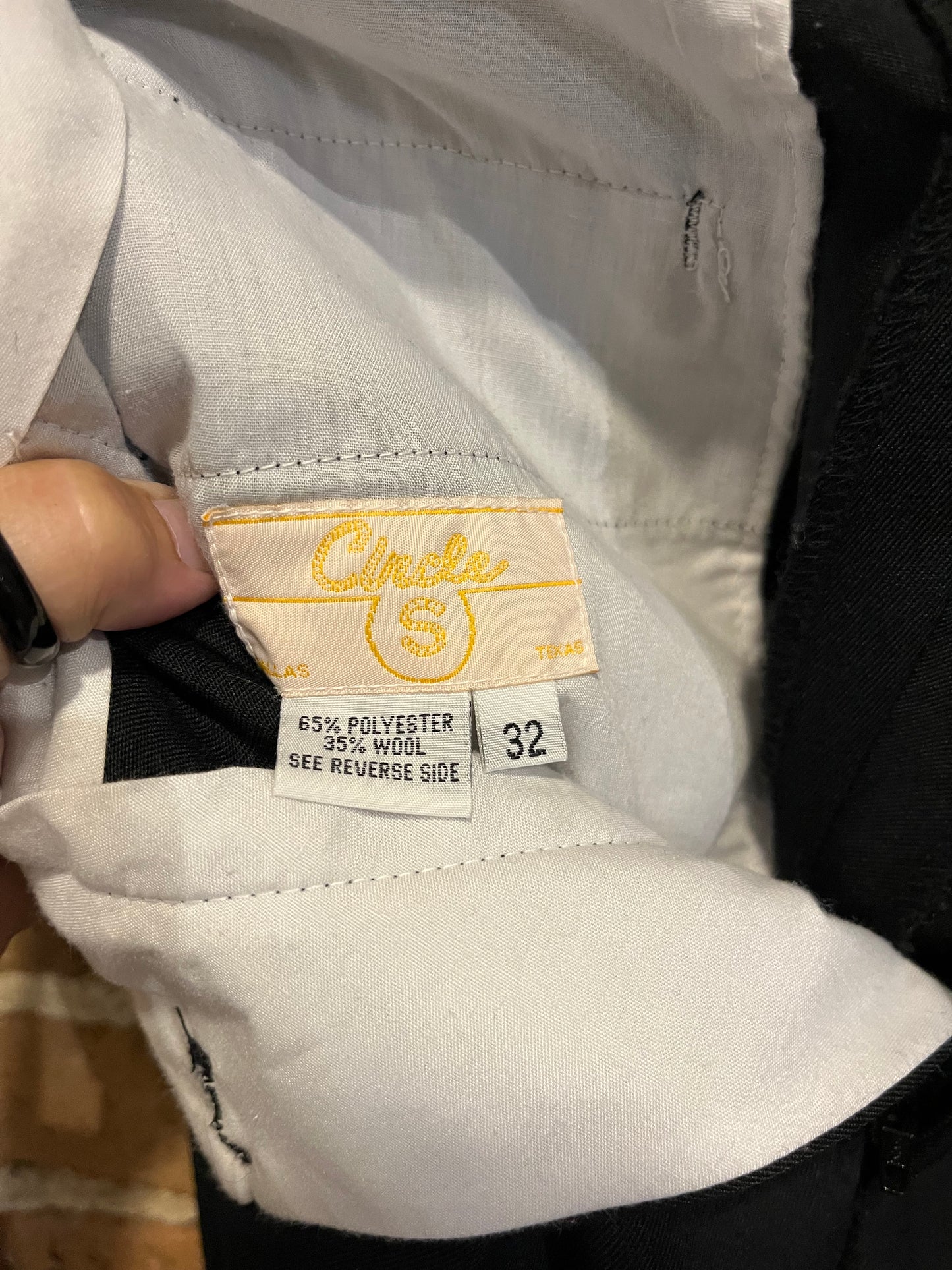 Vintage Circle S Black Tuxedo Pants