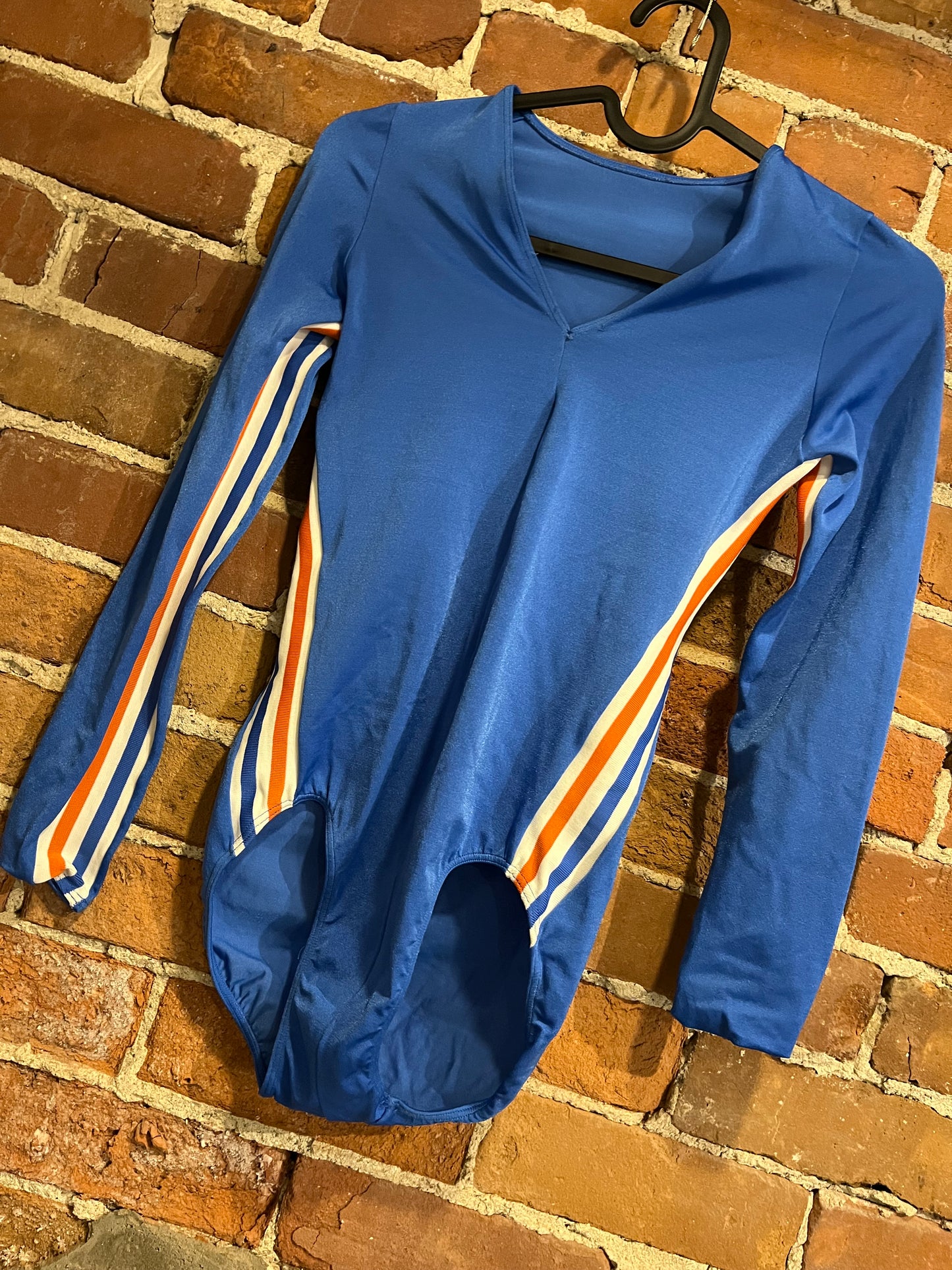 Vintage Blue White and Gold Stretchy Bodysuit