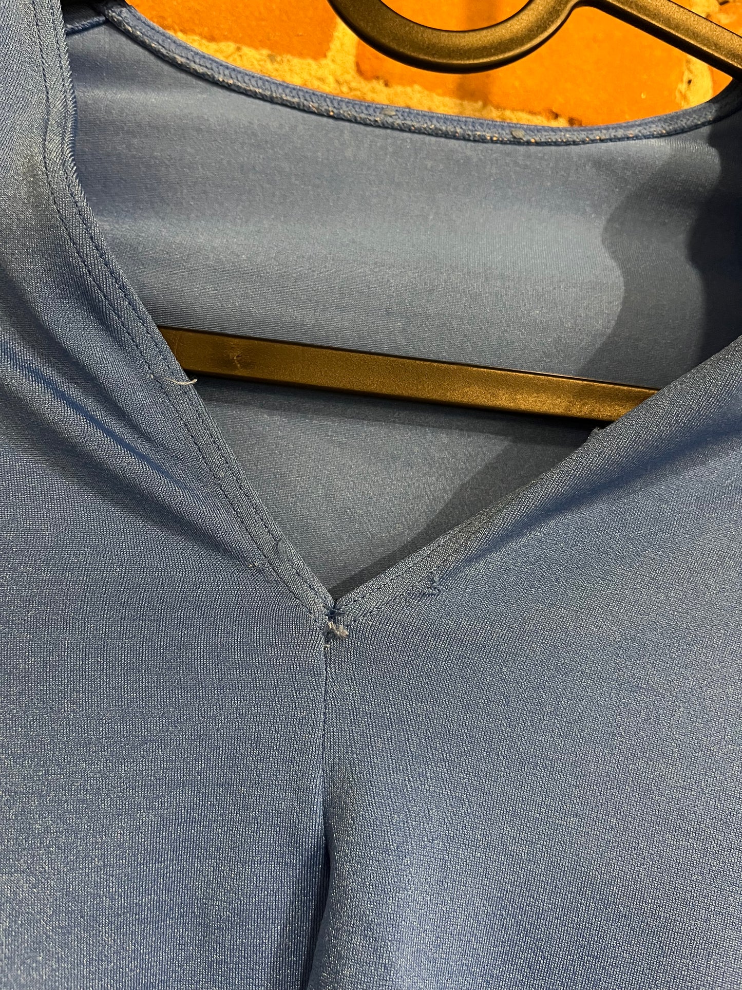 Vintage Blue White and Gold Stretchy Bodysuit