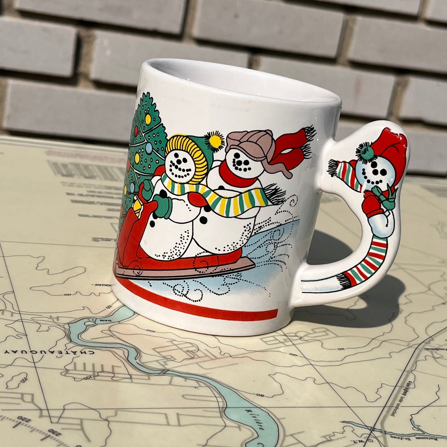 Vintage 90s Graphic Snowman Holiday Mug