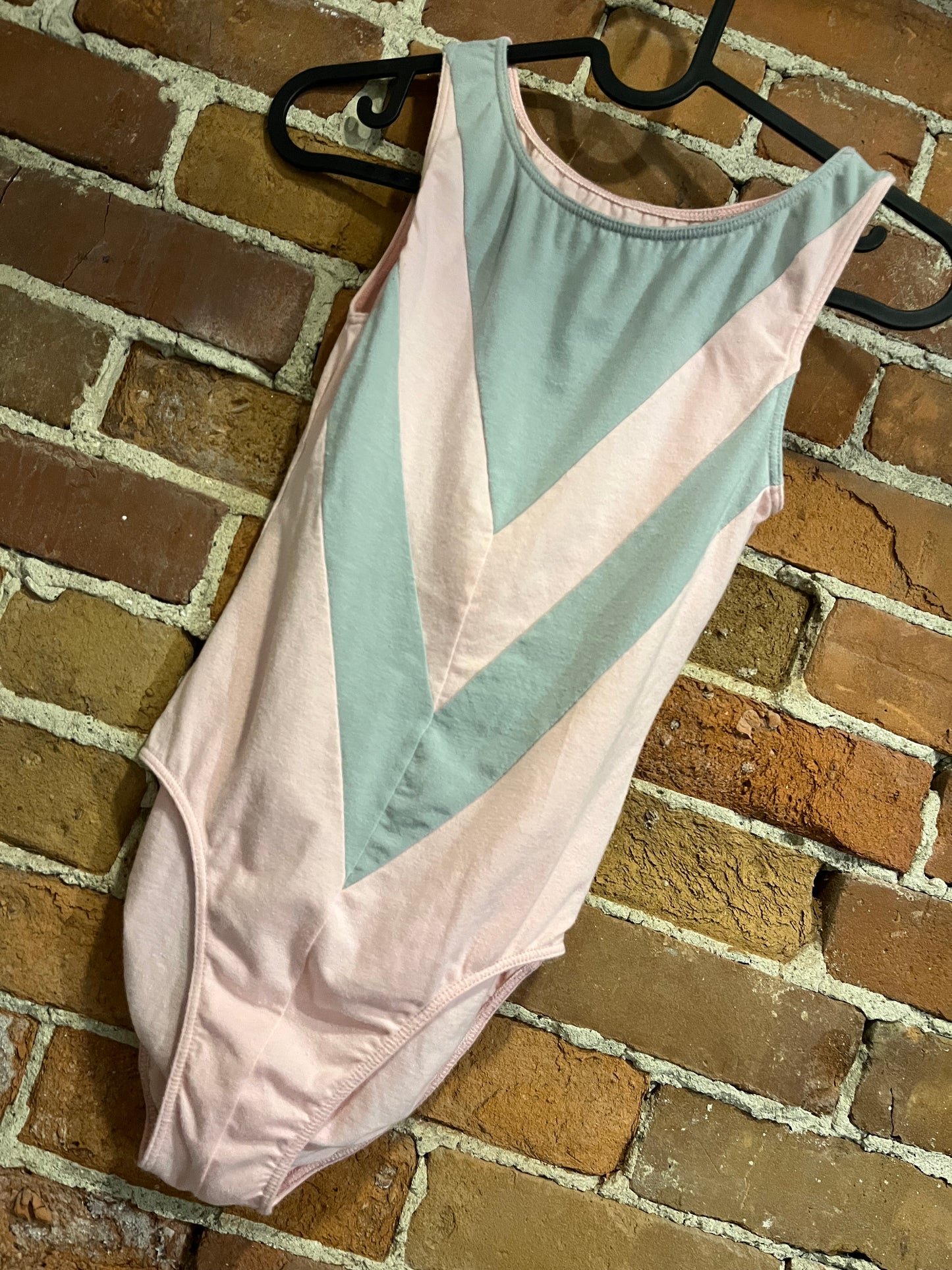 Vintage Figures Pink and Grey Chevron Bodysuit