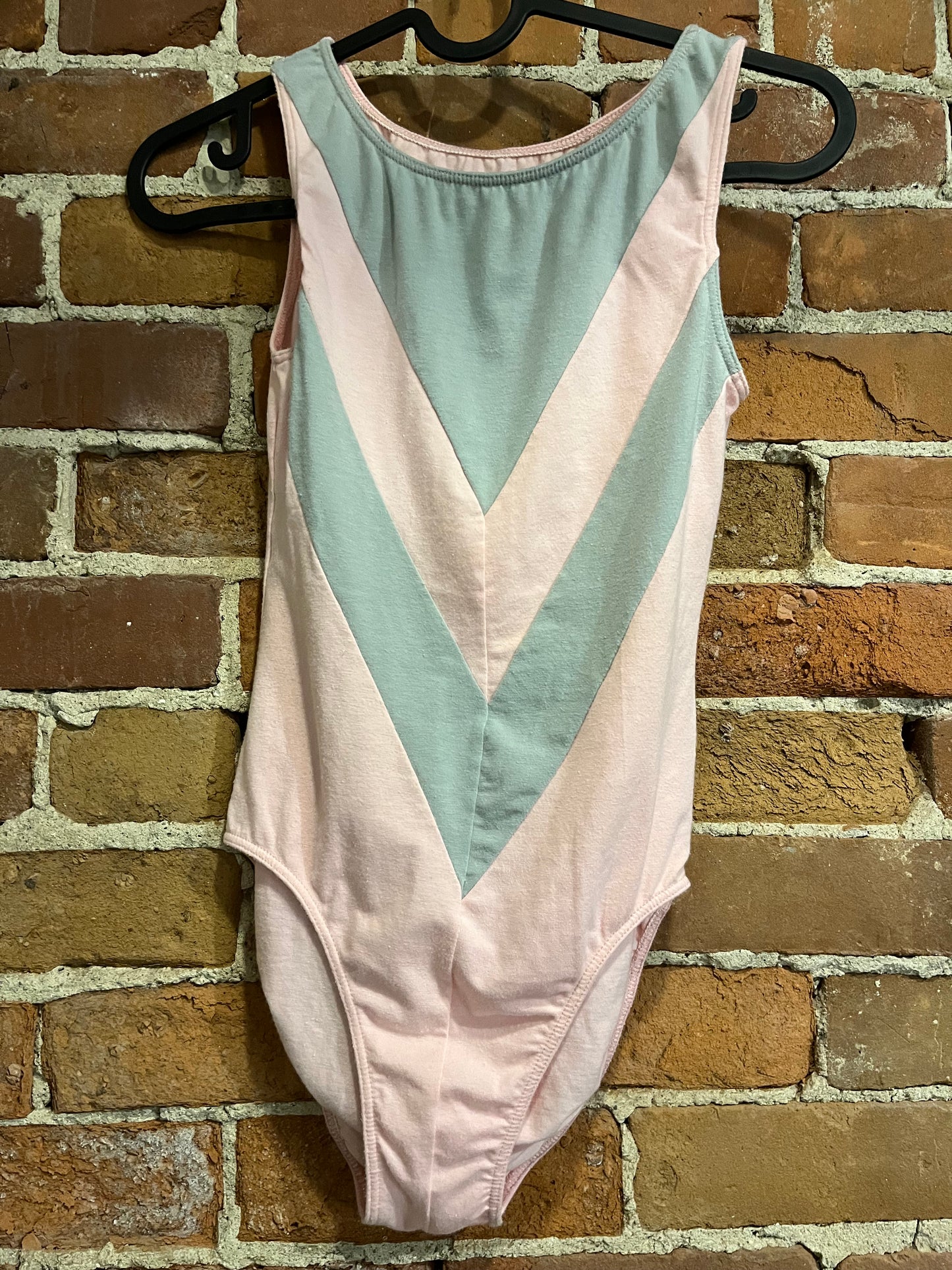 Vintage Figures Pink and Grey Chevron Bodysuit